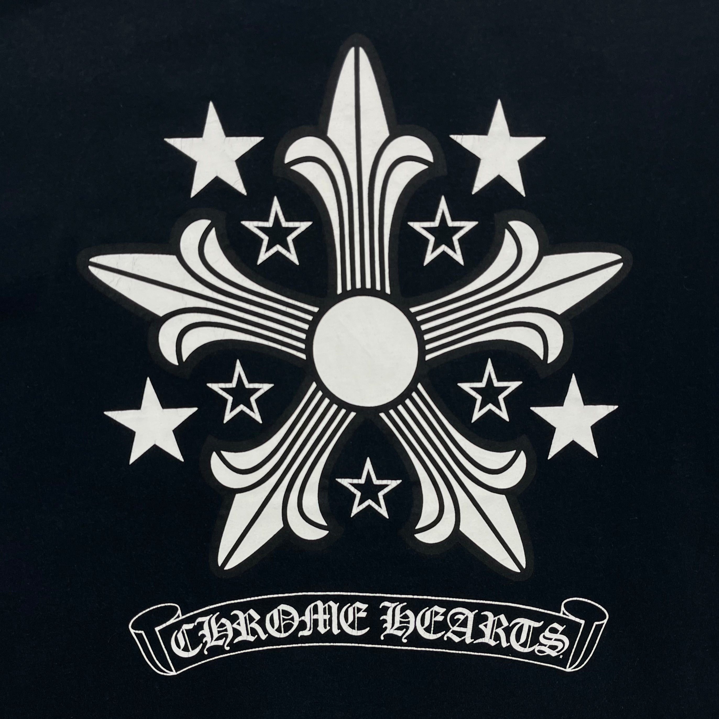 Chrome Hearts Black Stars Cross Logo Tee