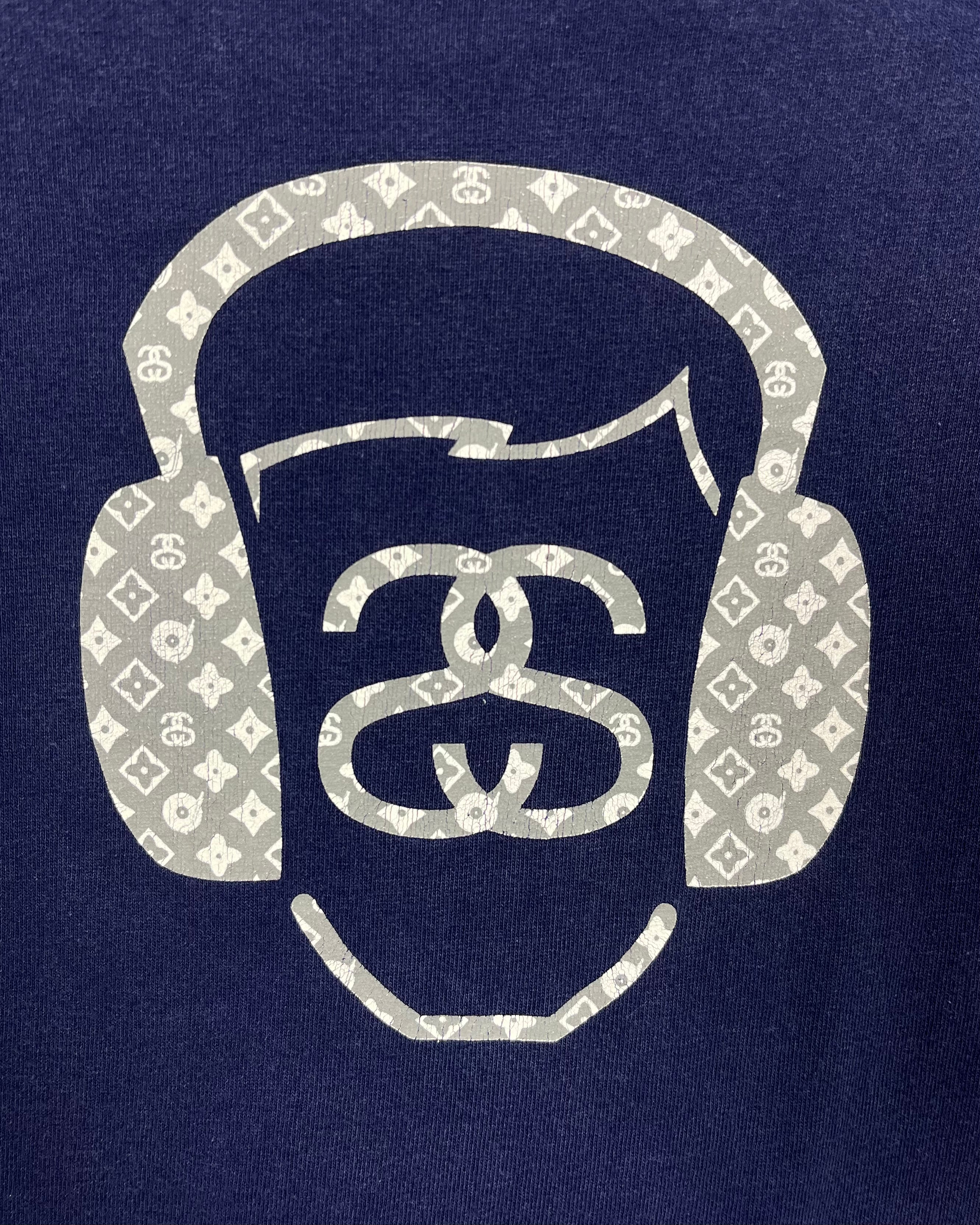 Stussy Vintage Navy Headphone Monogram Tee