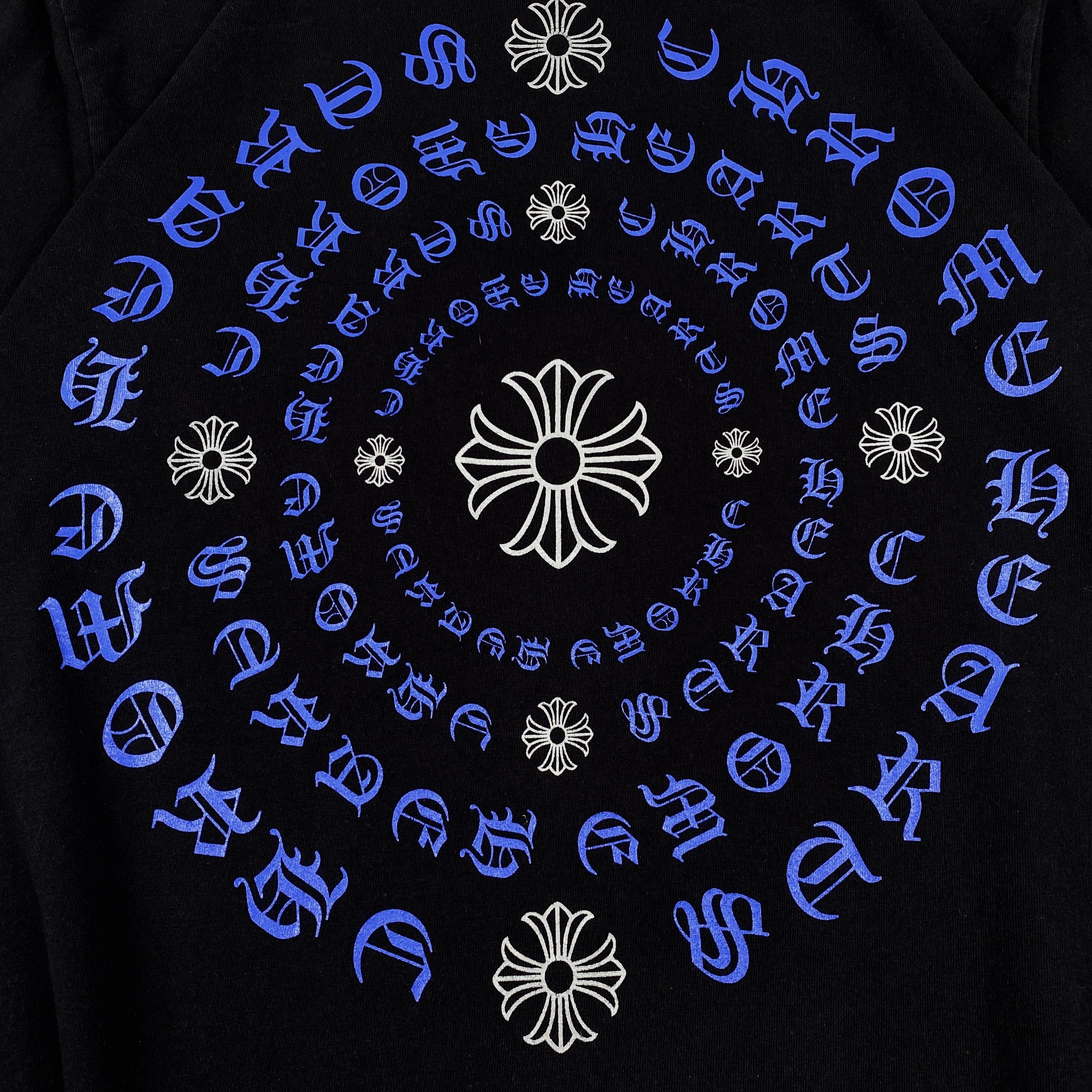 Chrome Hearts Black Blue Spiral Logo Tee