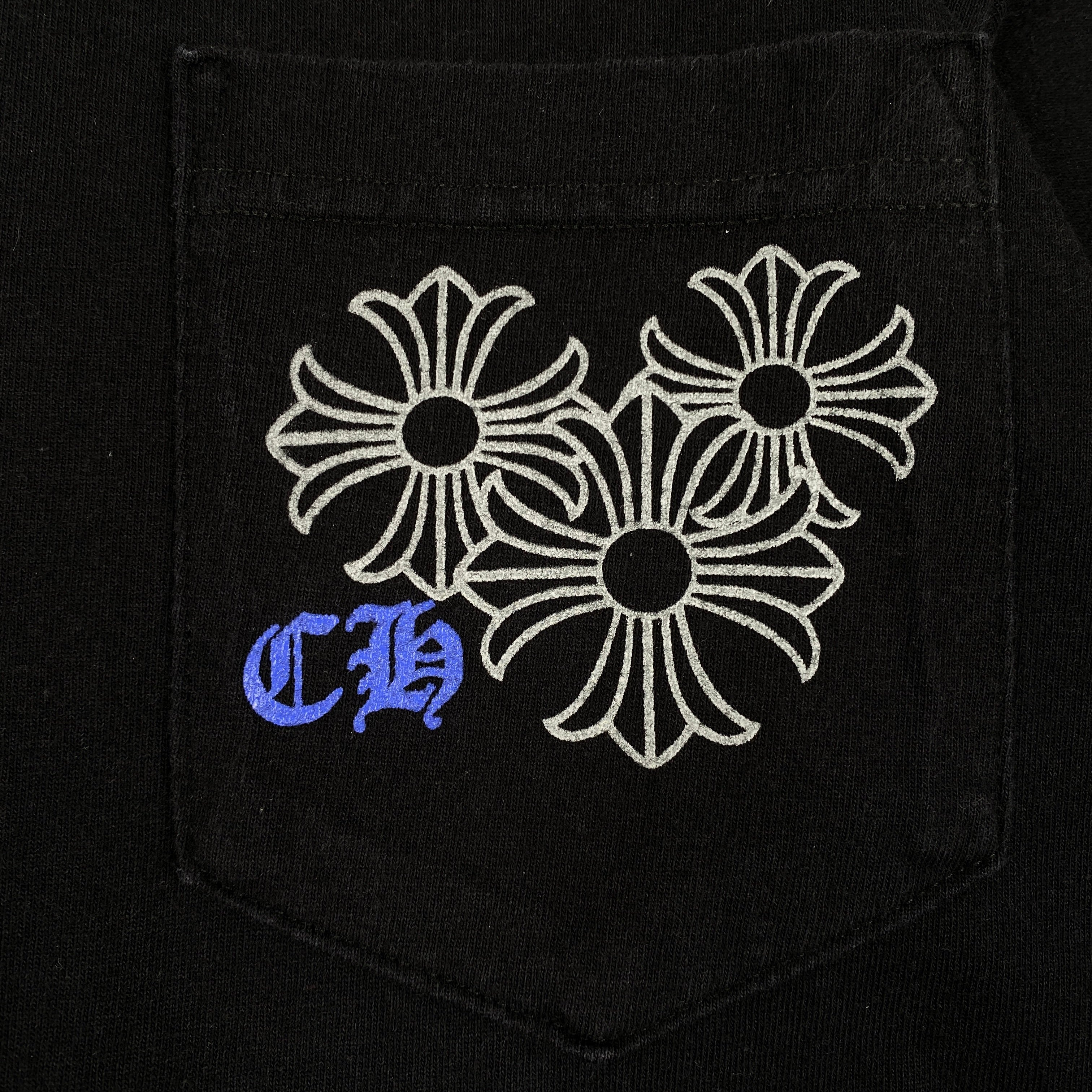 Chrome Hearts Black Blue Spiral Logo Tee