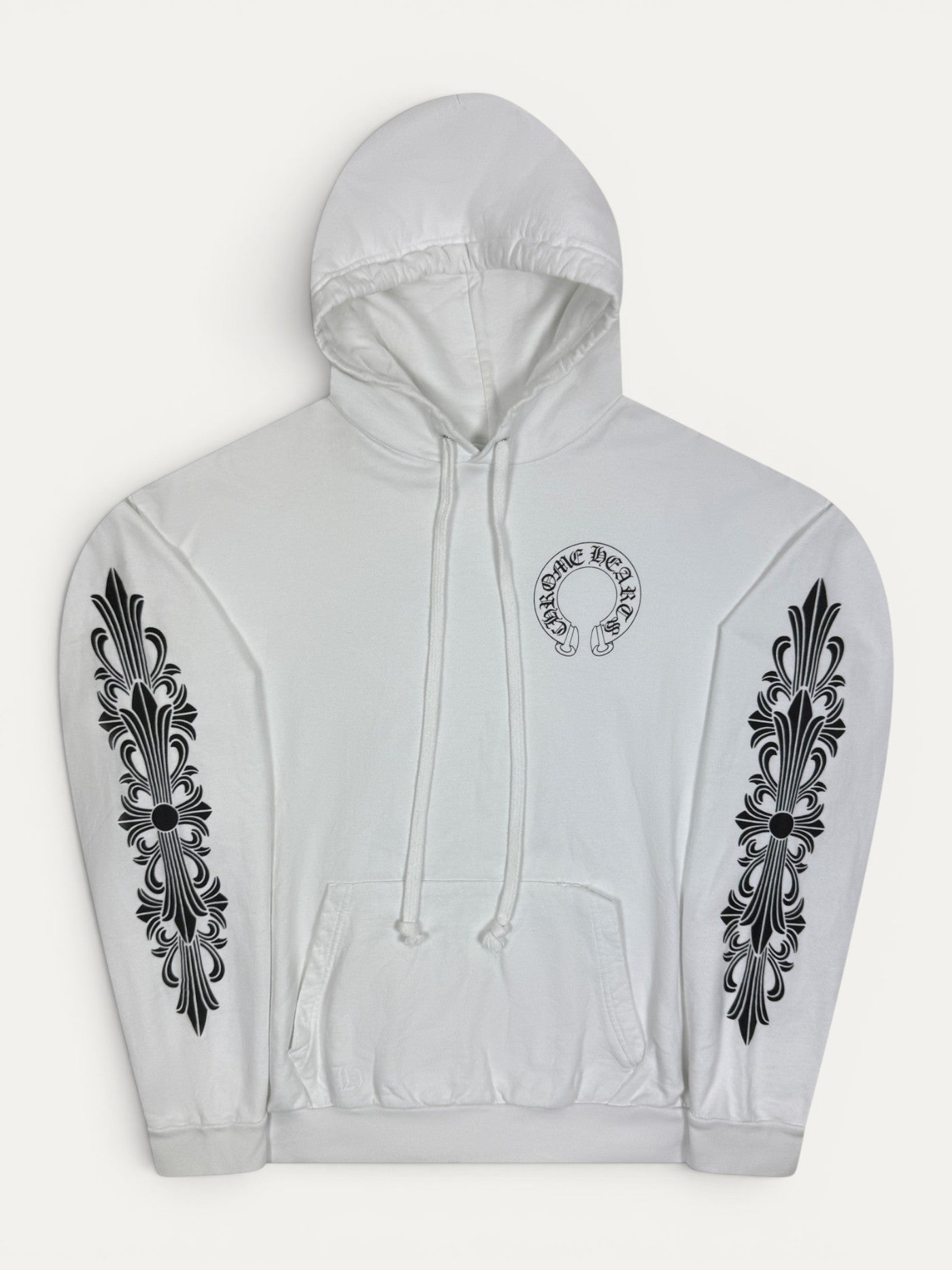 Chrome Hearts White Horseshoe Floral Hoodie