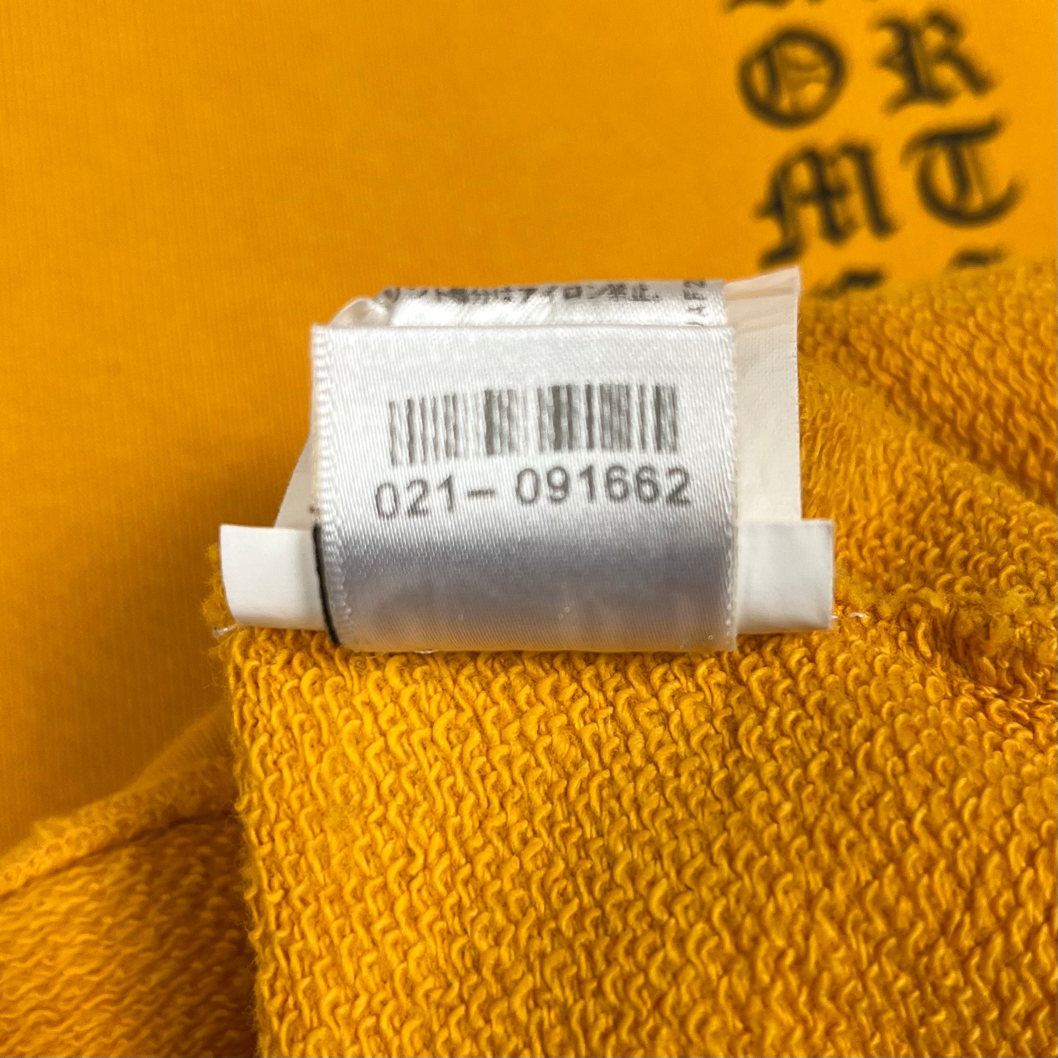 Chrome Hearts Yellow Orange Script Logo Hoodie