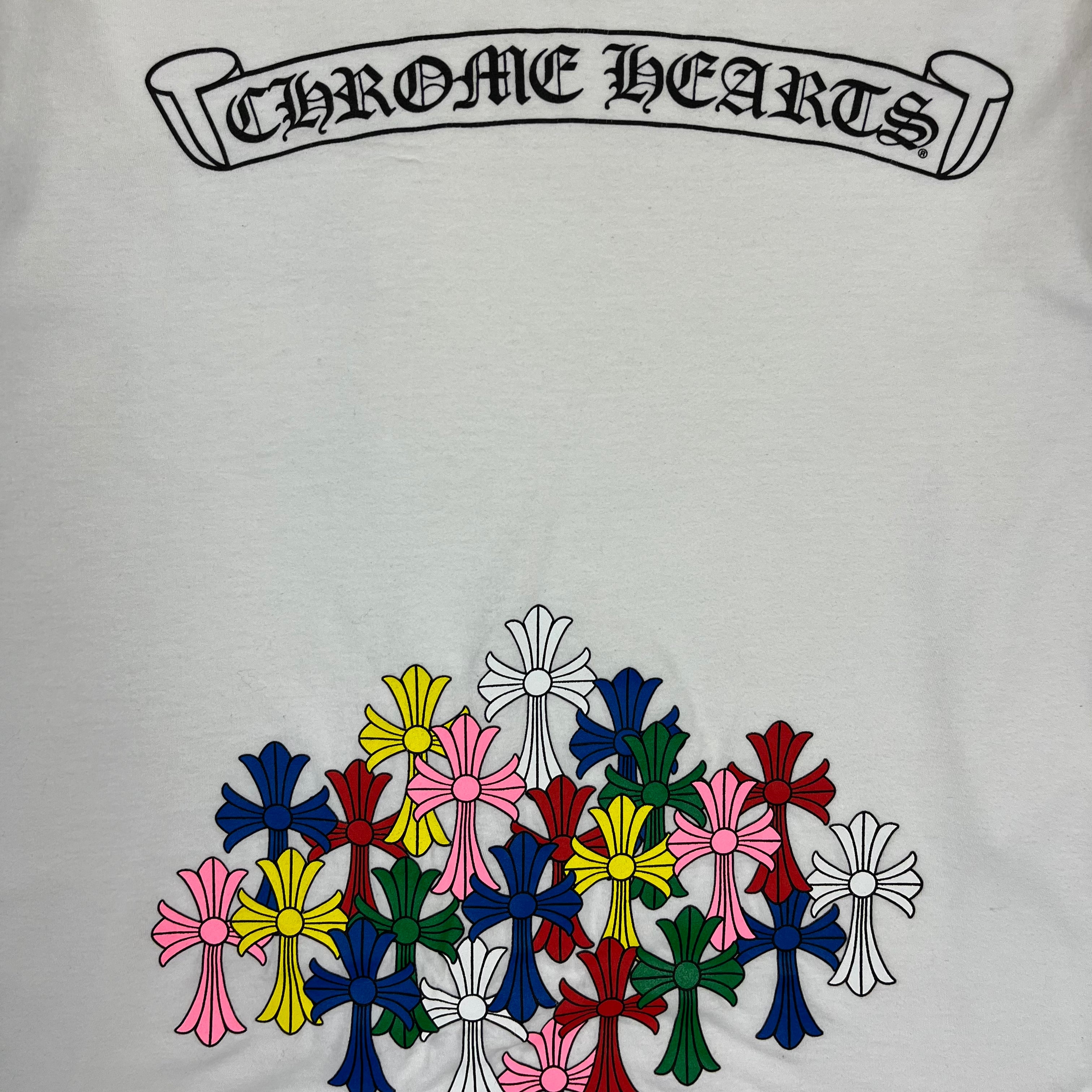 Chrome Hearts White Multi Color Cross Longsleeve