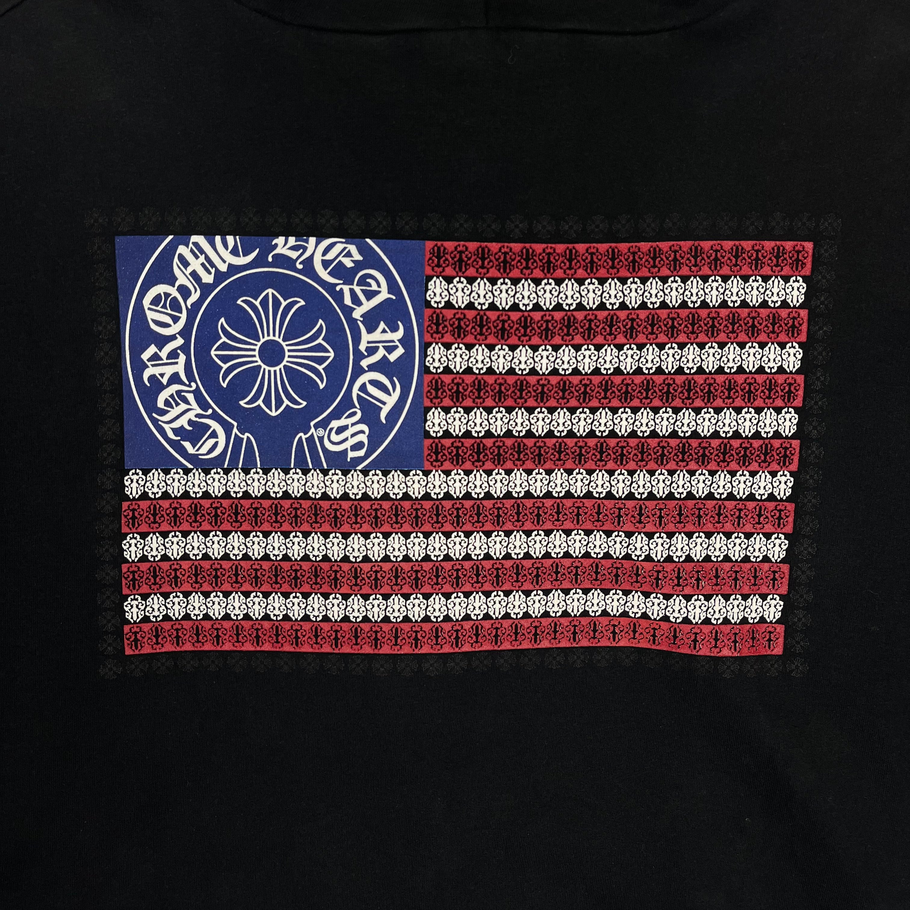 Chrome Hearts USA American Flag Black Hoodie