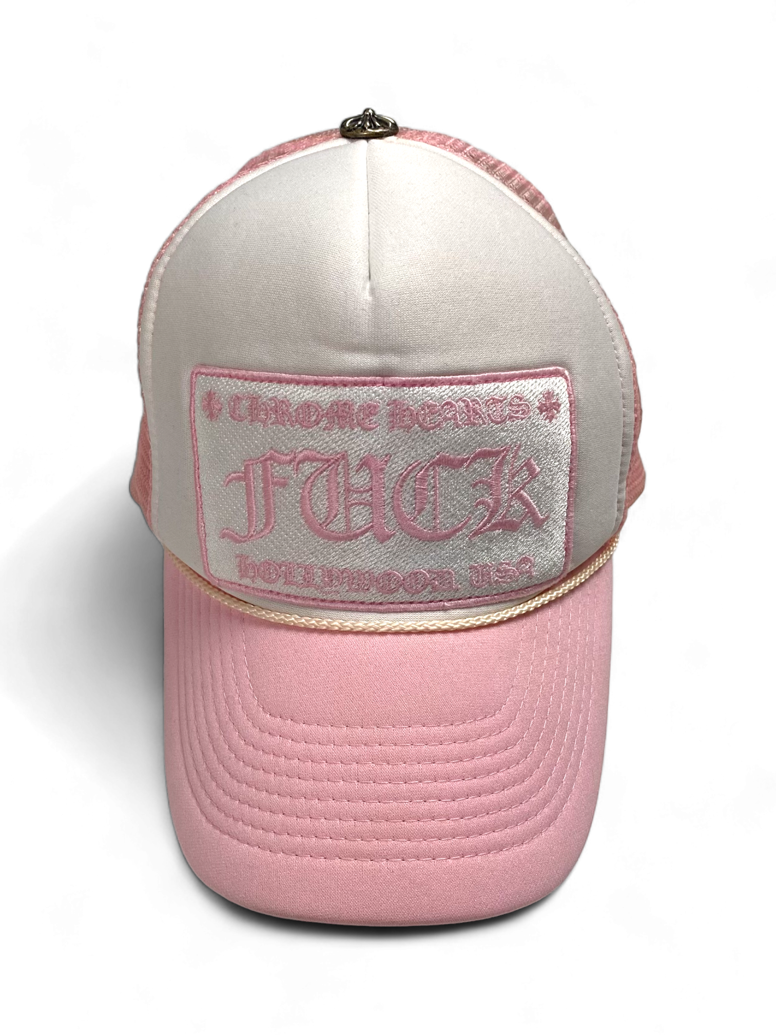 Chrome Hearts Pink Fuck Logo Cap