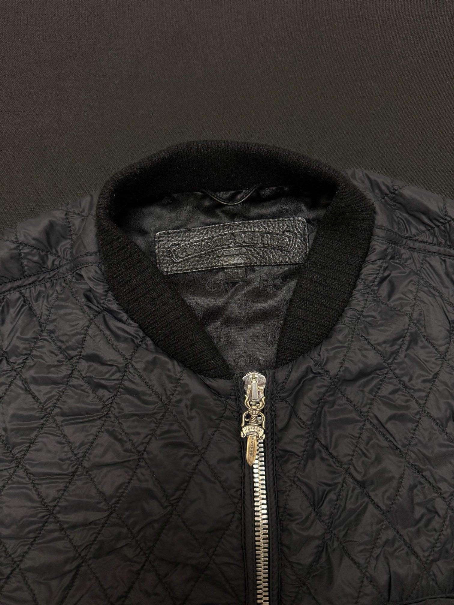 Chrome Hearts Black Cross Patch Flooded Quilted Vest