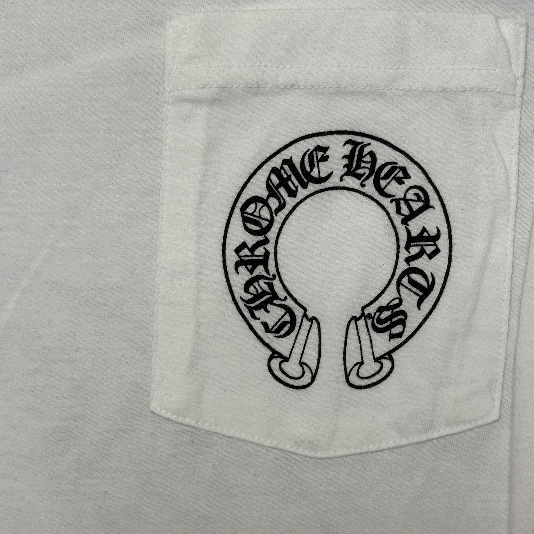 Chrome Hearts White Horseshoe Logo Longsleeve