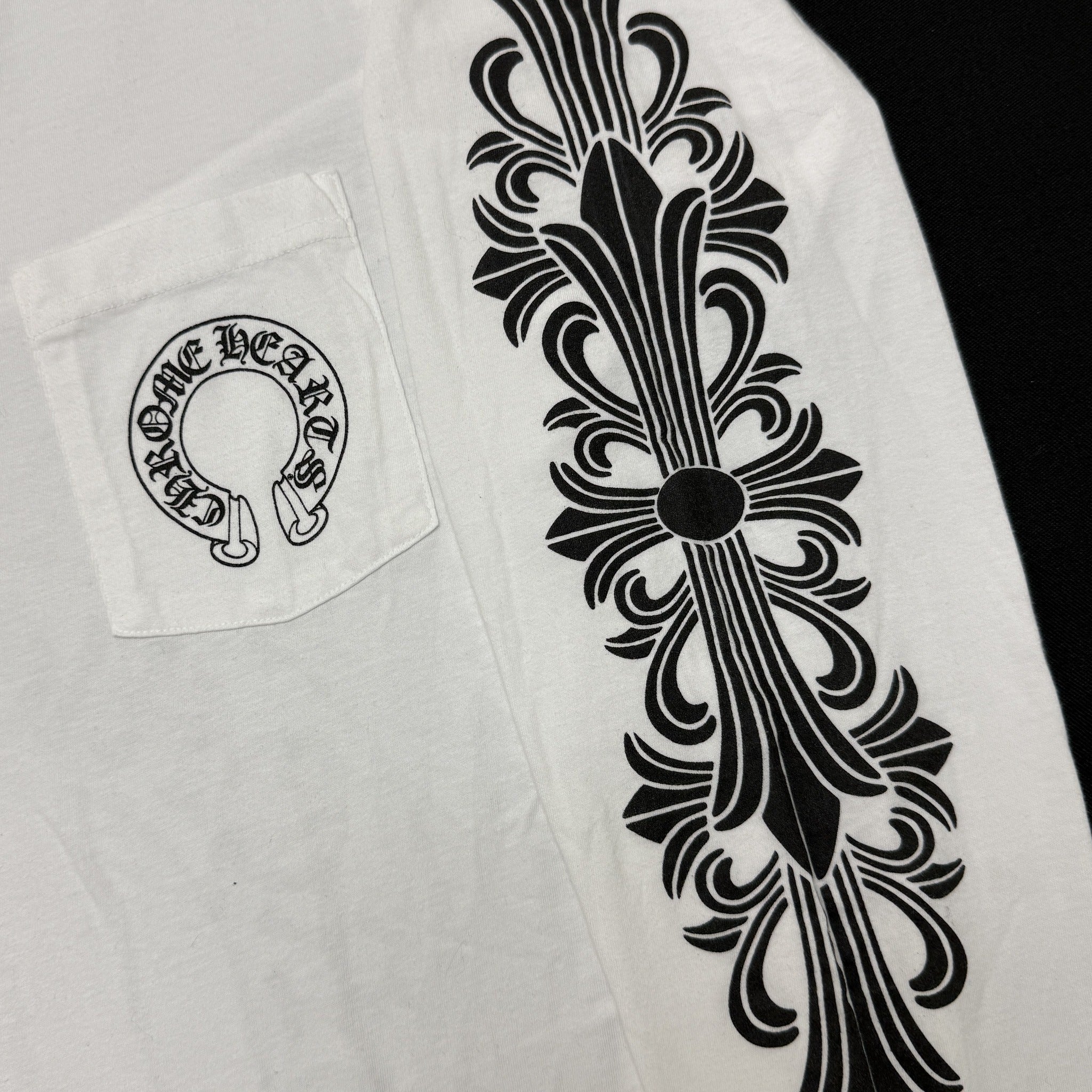 Chrome Hearts White Horseshoe Logo Longsleeve