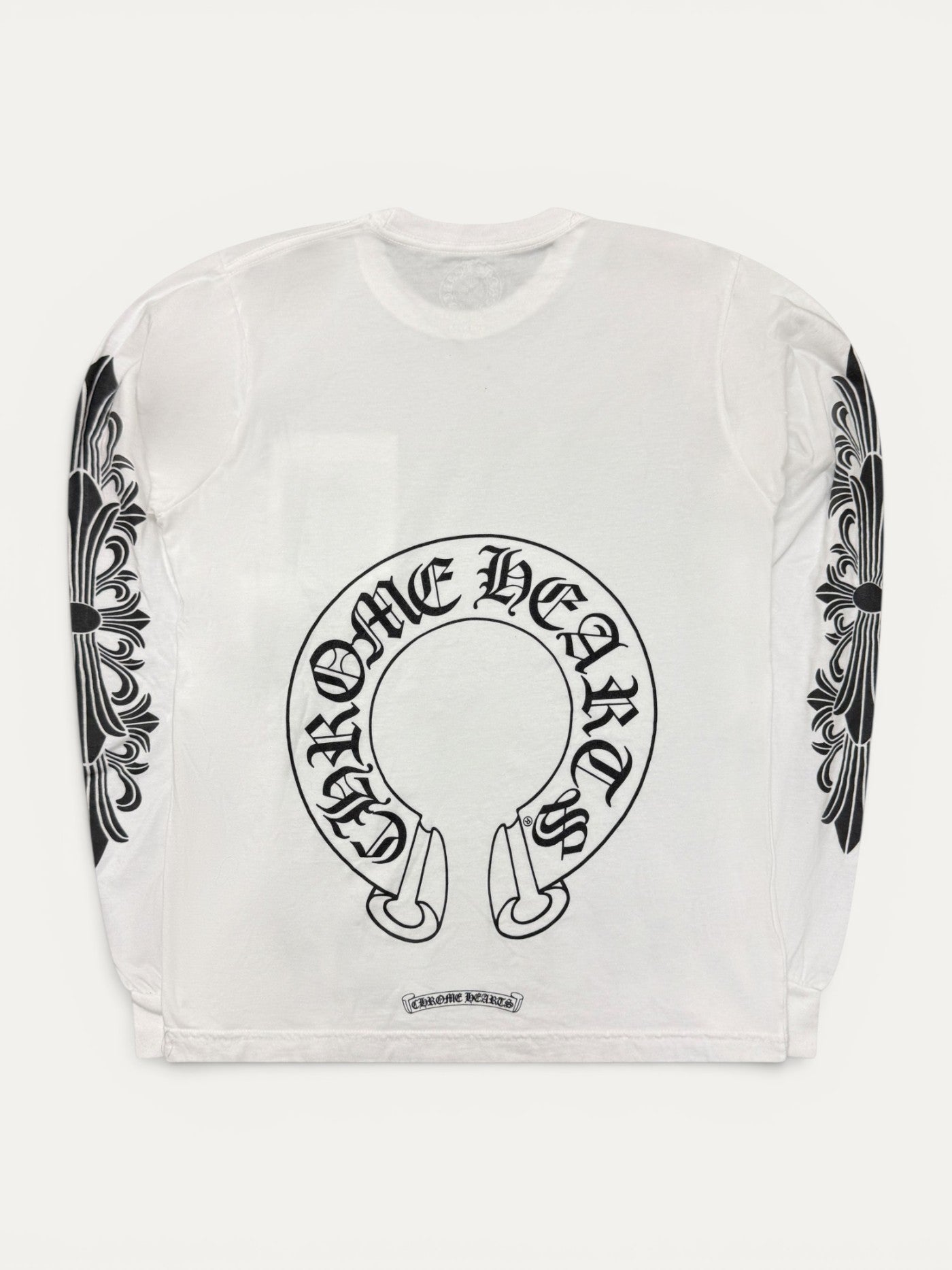 Chrome Hearts White Horseshoe Logo Longsleeve