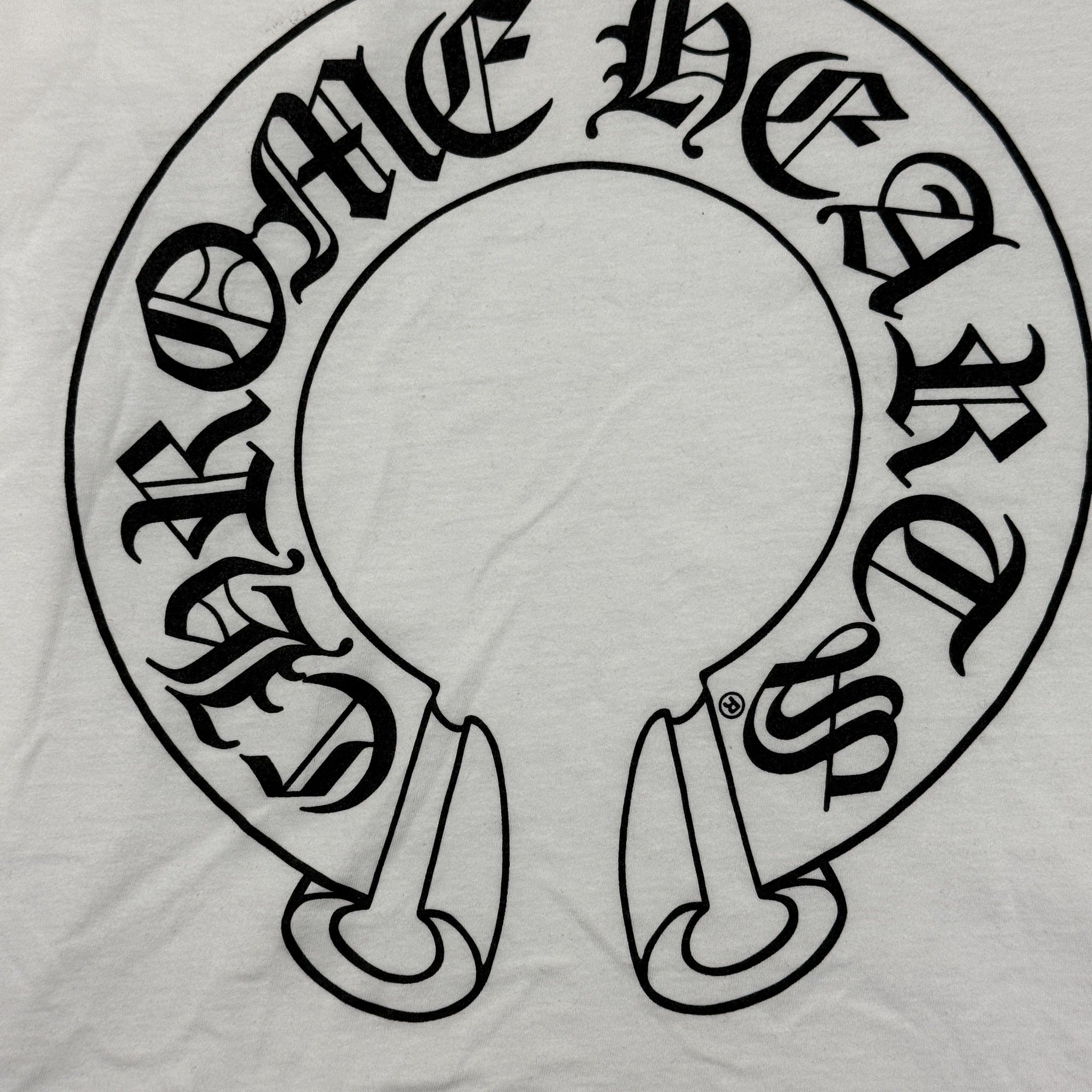 Chrome Hearts White Horseshoe Logo Longsleeve