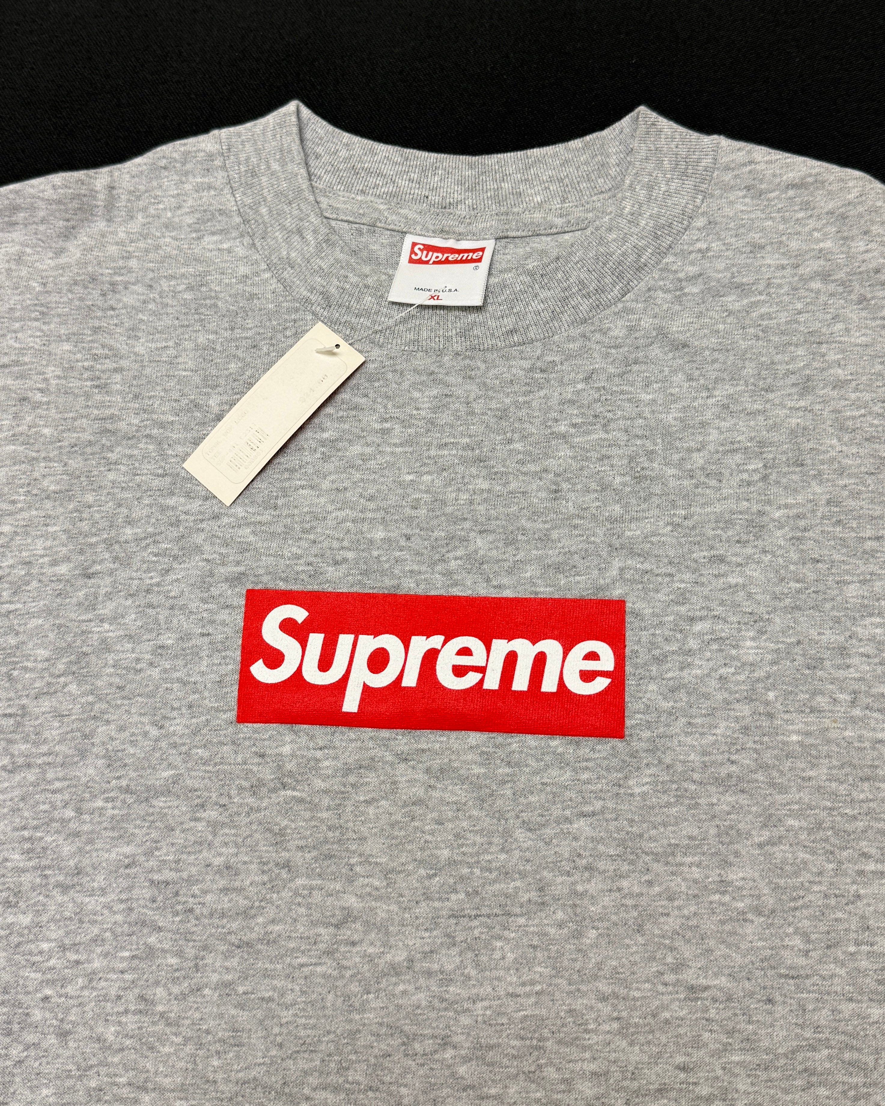 2003 Supreme Red Grey Box Logo Tee
