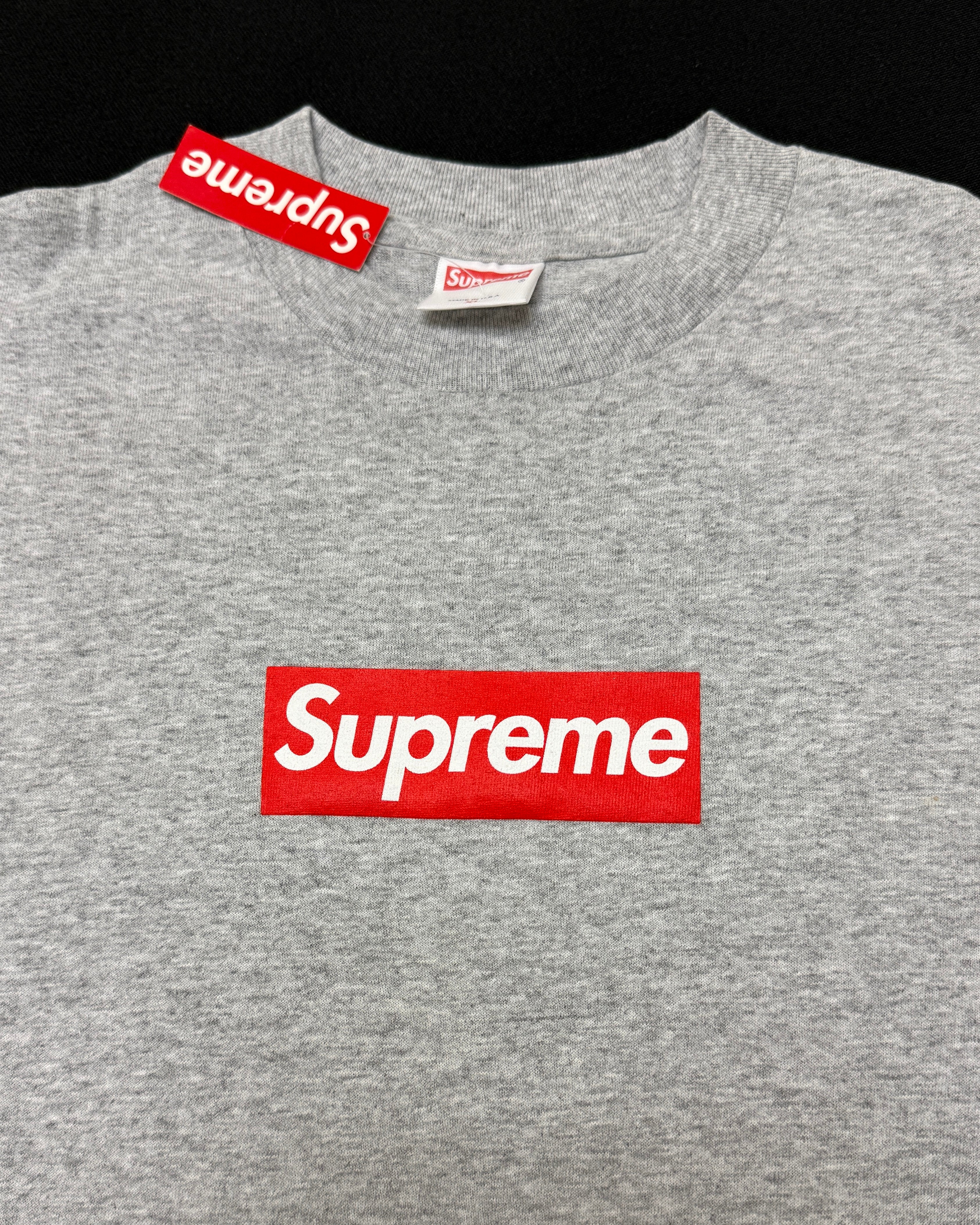 2003 Supreme Red Grey Box Logo Tee