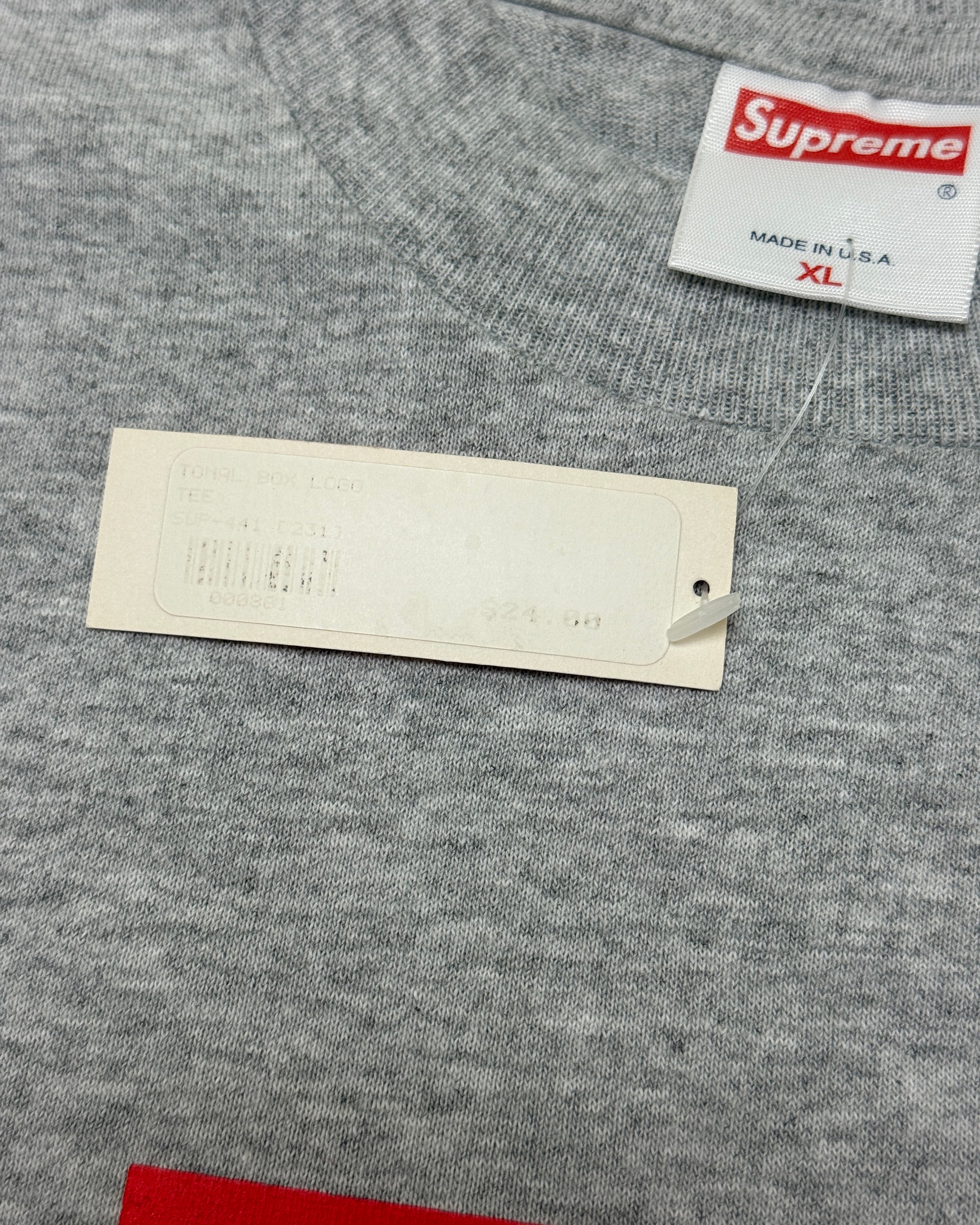 2003 Supreme Red Grey Box Logo Tee