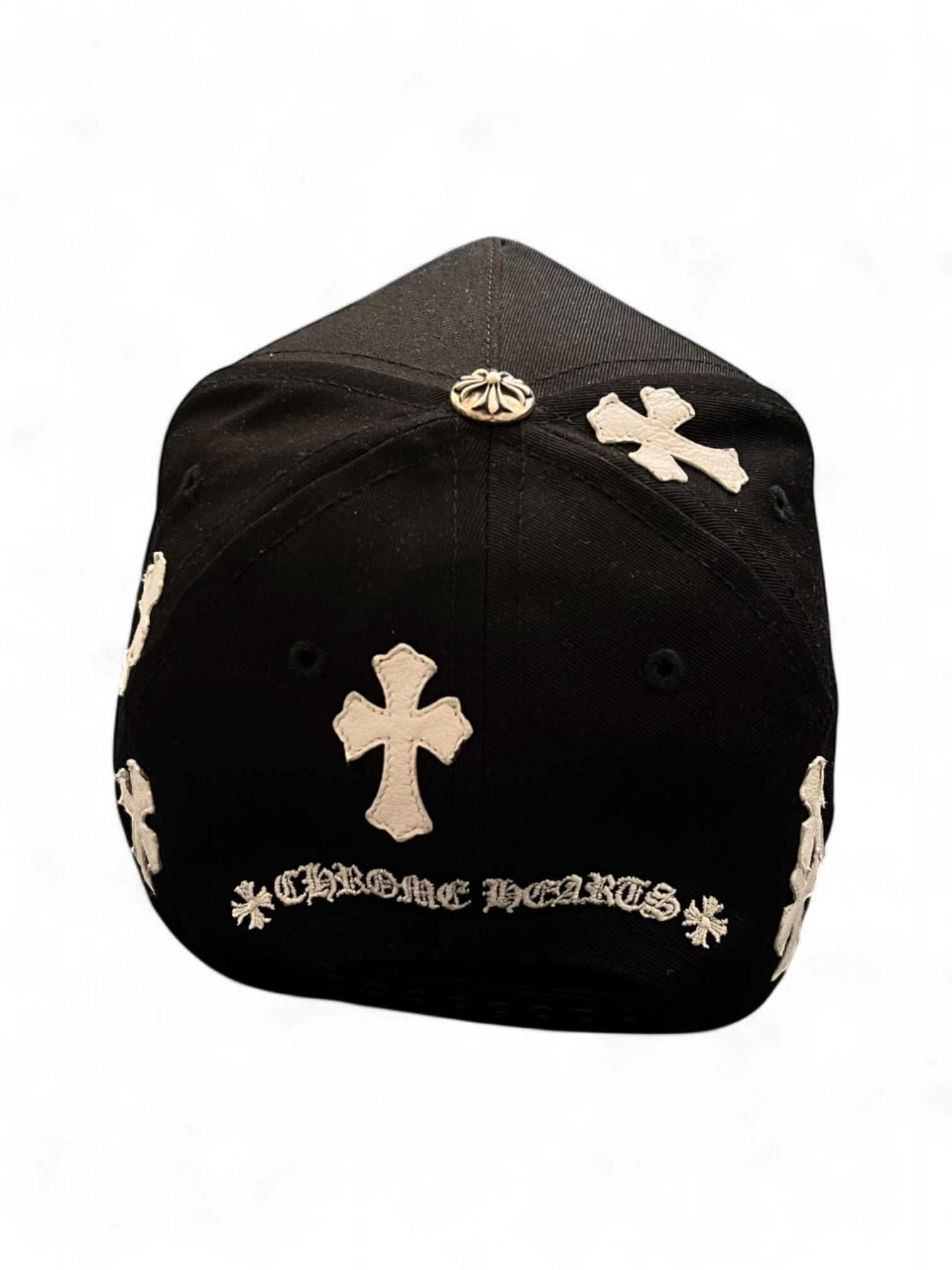 Chrome Hearts Black White Cross Patch Baseball Cap