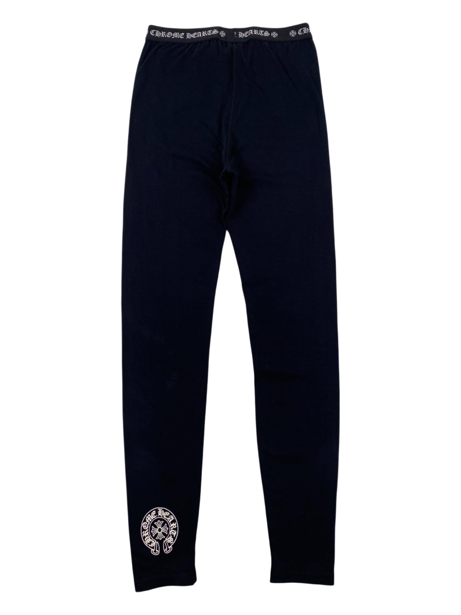 Chrome Hearts Black Horseshoe Leggings
