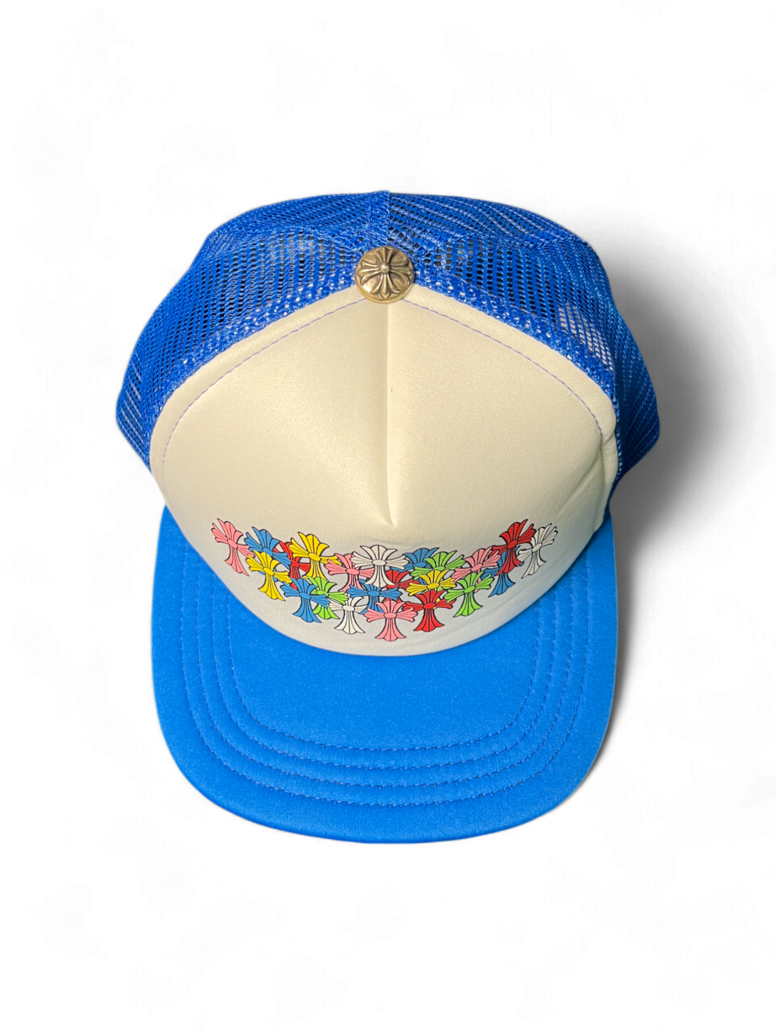 Chrome Hearts Blue Cemetery Multicolor Cross Cap