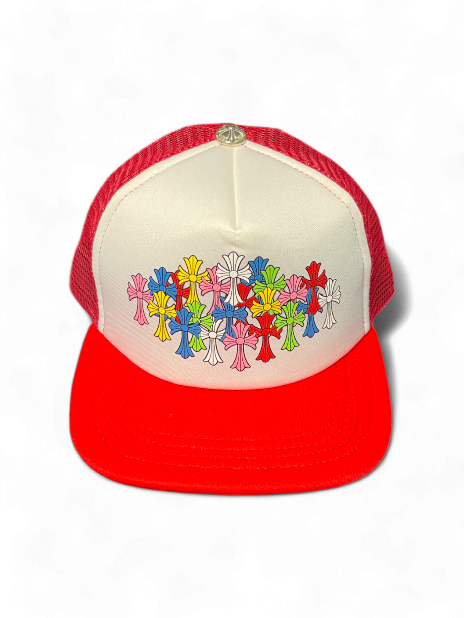 Chrome Hearts Red Cemetery Multicolor Cross Cap