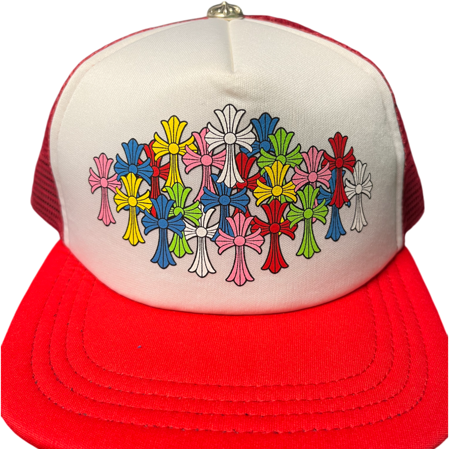 Chrome Hearts Red Cemetery Multicolor Cross Cap