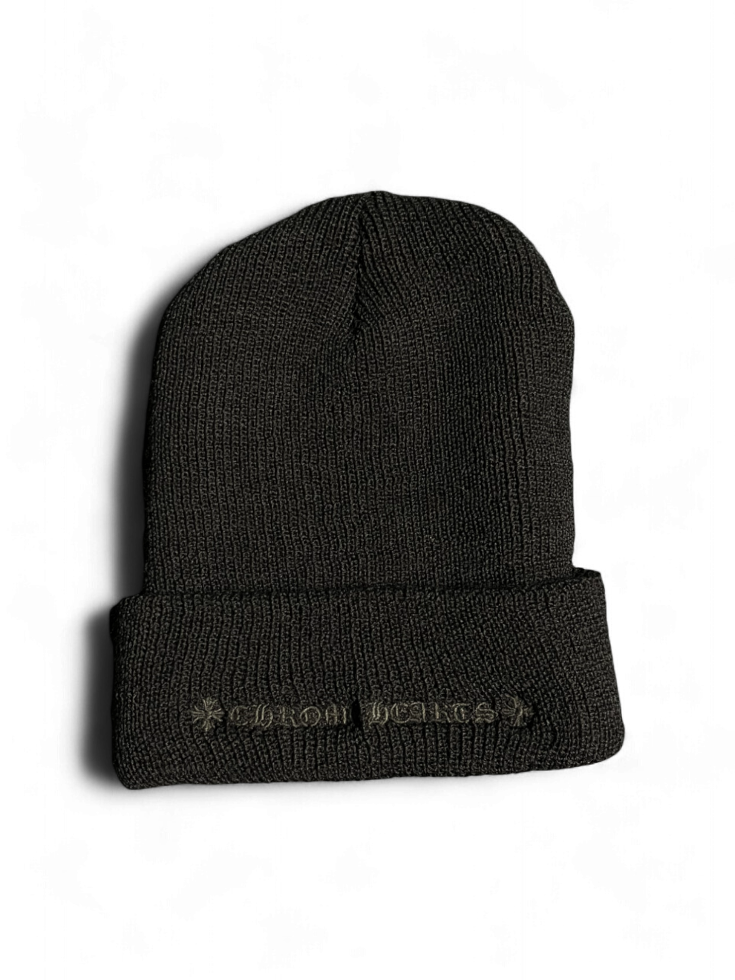 Chrome Hearts Black Tonal Cross Wool Beanie