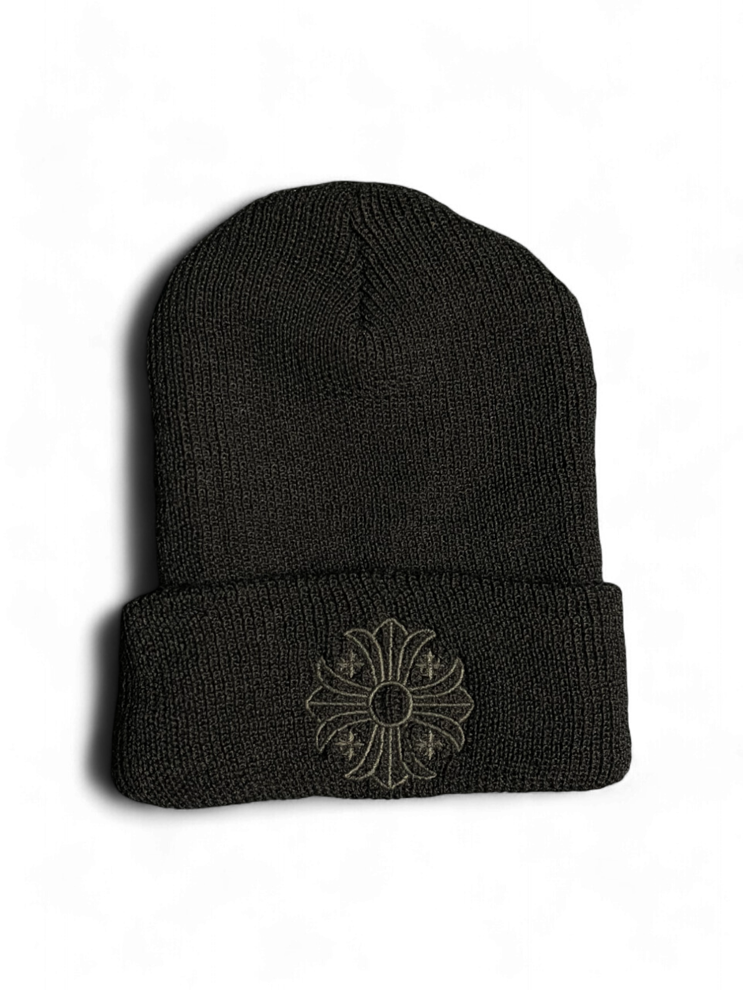 Chrome Hearts Black Tonal Cross Wool Beanie