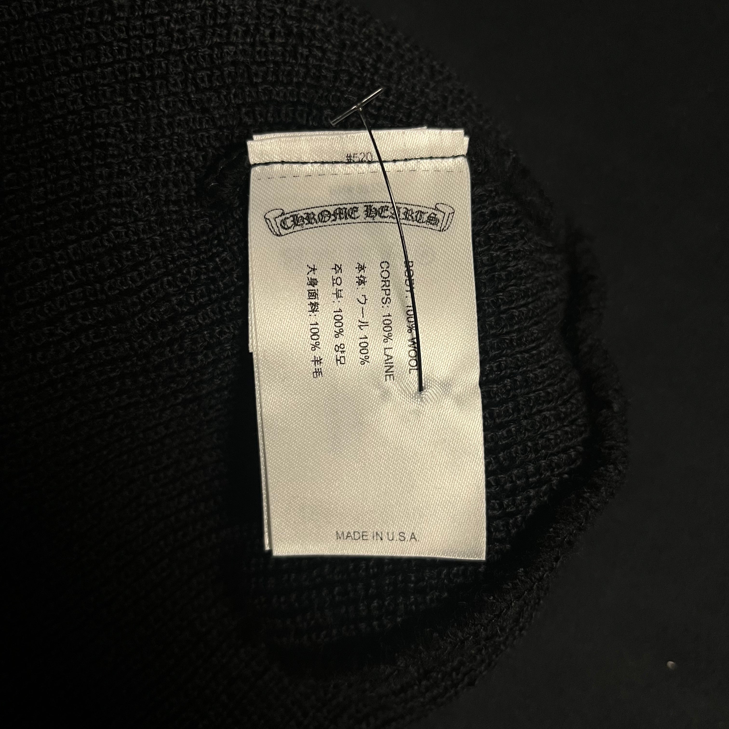 Chrome Hearts Black Tonal Cross Wool Beanie