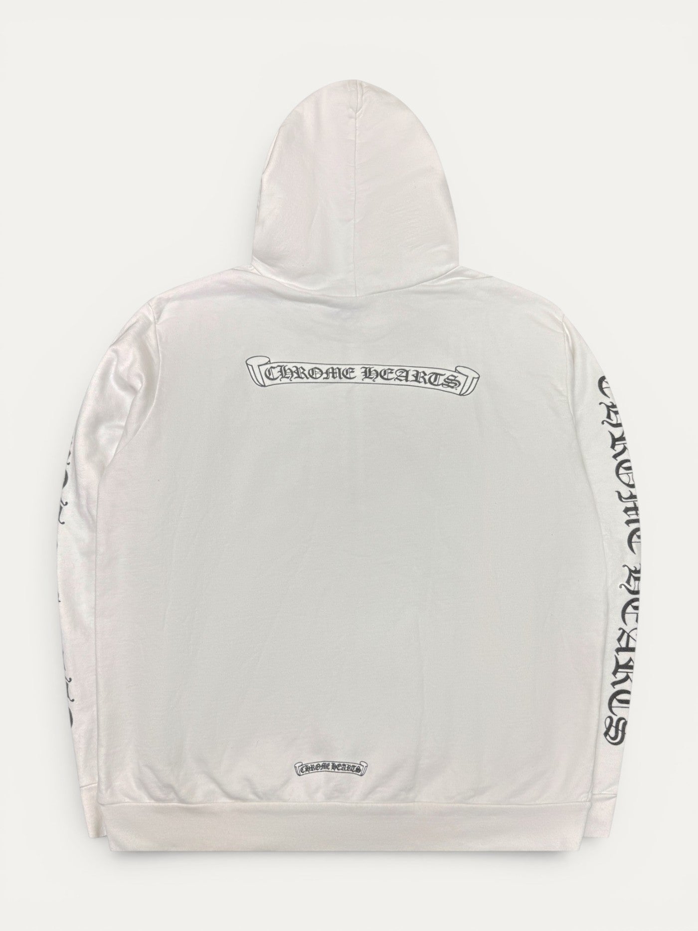Chrome Hearts White Scroll Logo 'Fuck You' Zip Up Hoodie