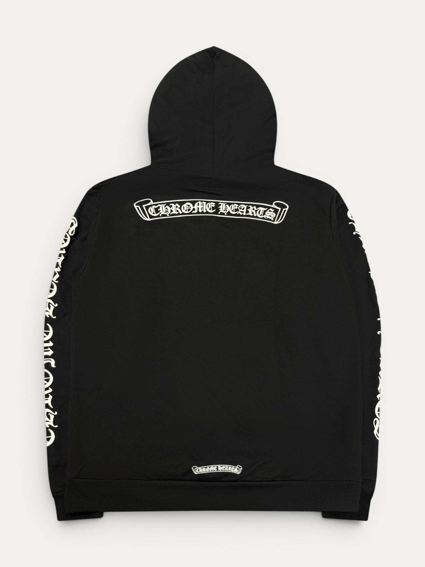 Chrome Hearts Black Scroll Logo Hoodie