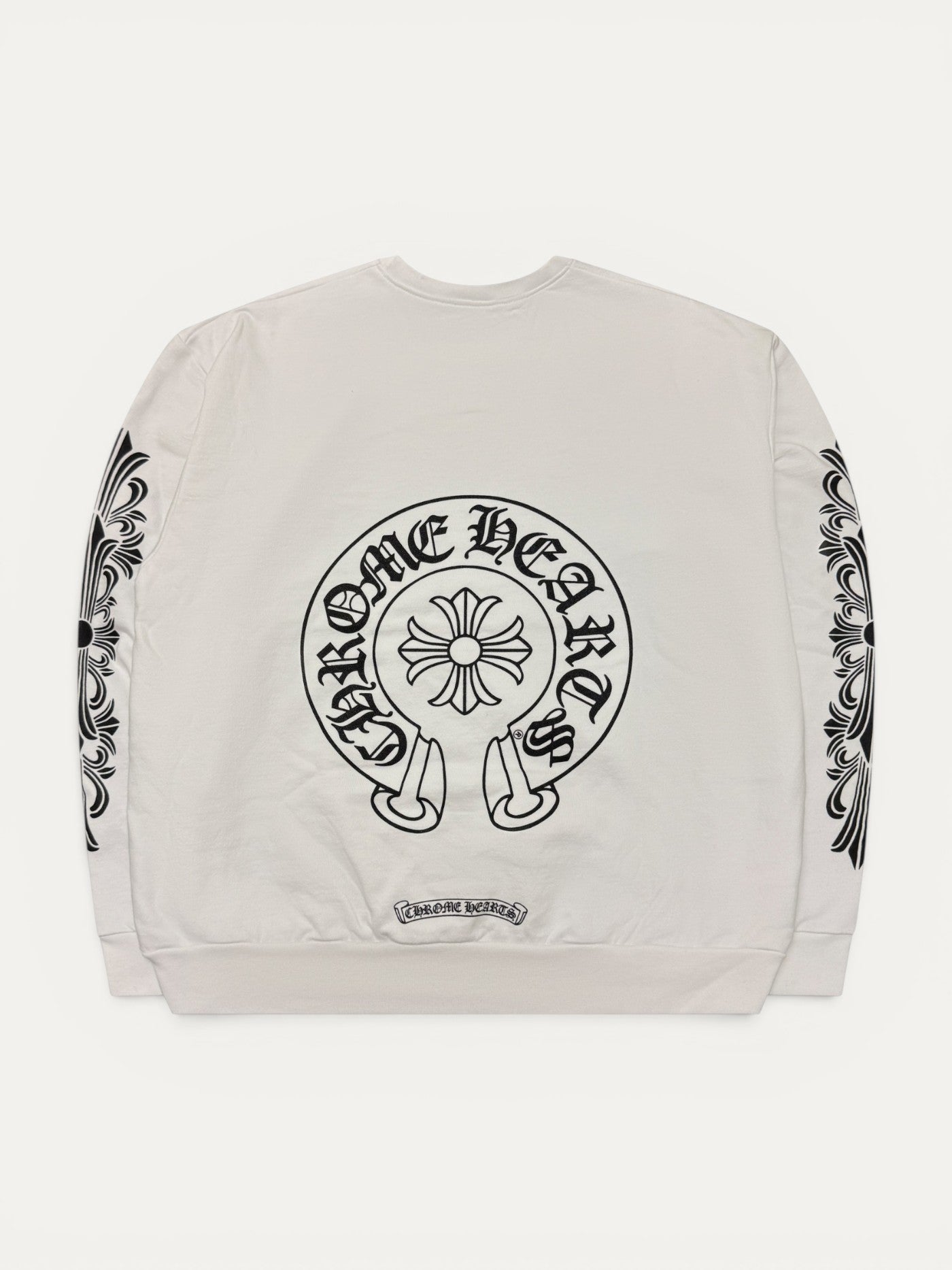 Chrome Hearts White Floral Horseshoe Crewneck