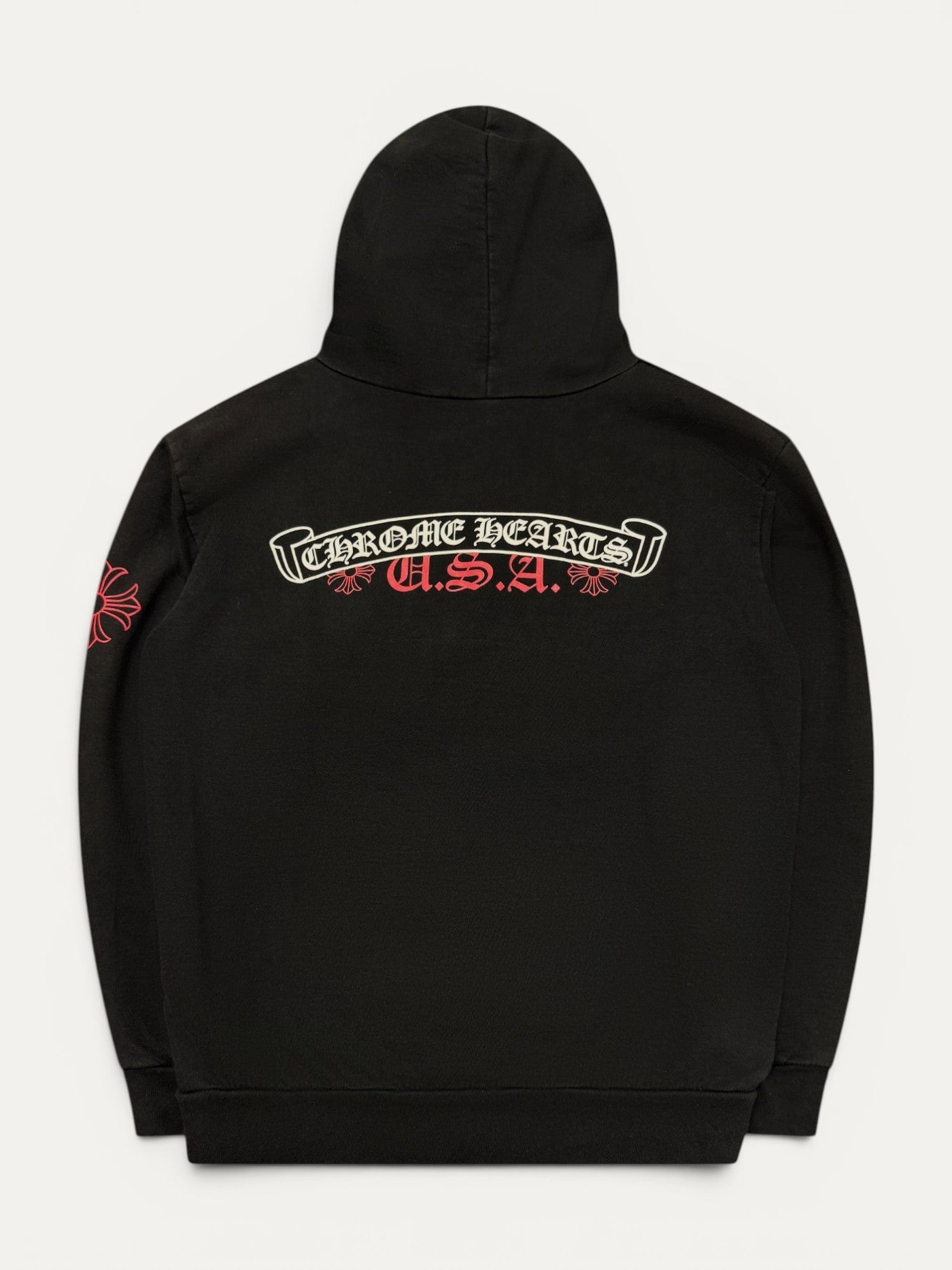 Chrome Hearts Vintage Black USA Scroll Logo Hoodie