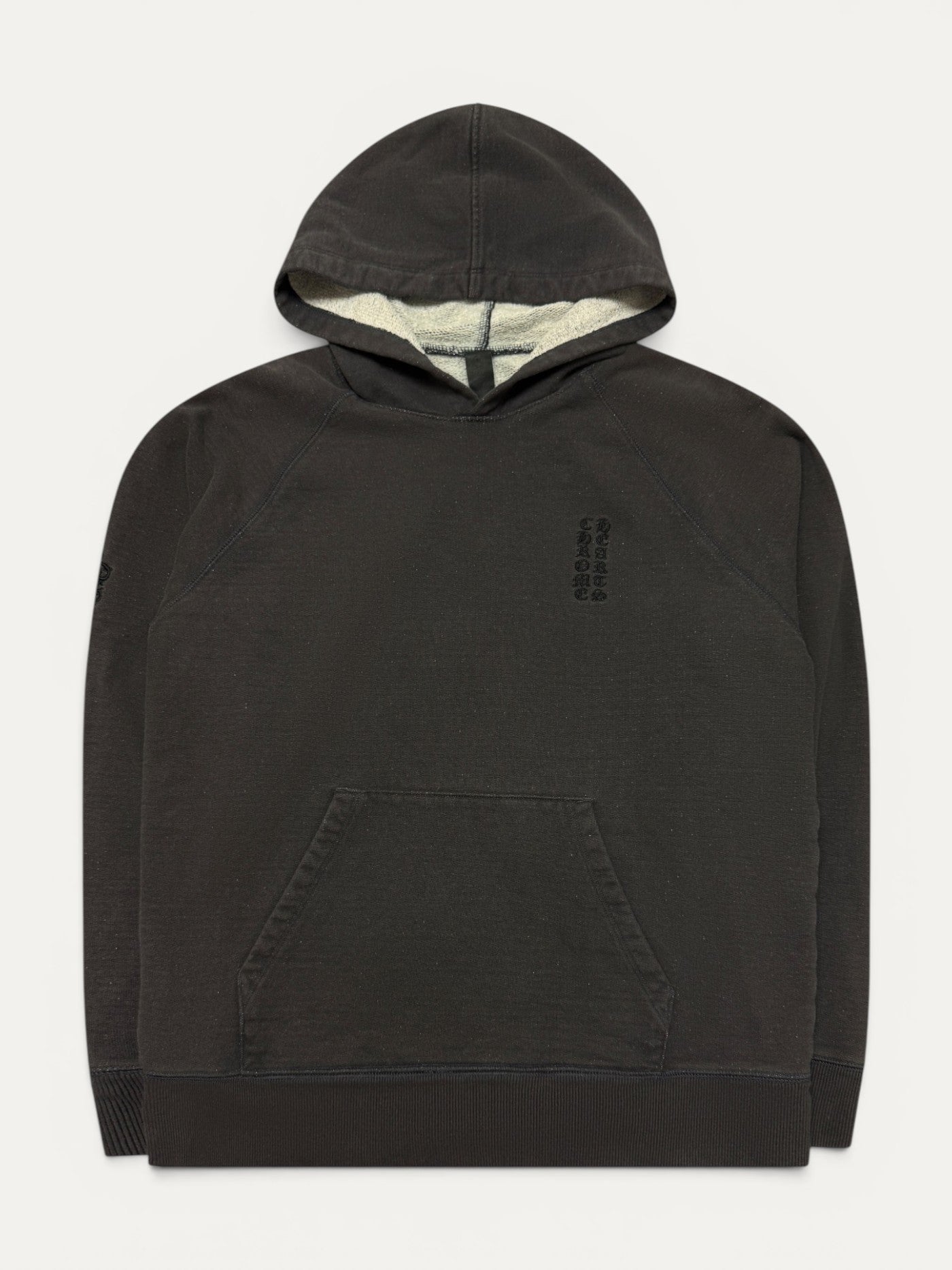 Chrome Hearts Dark Grey Stitched Logo Hoodie