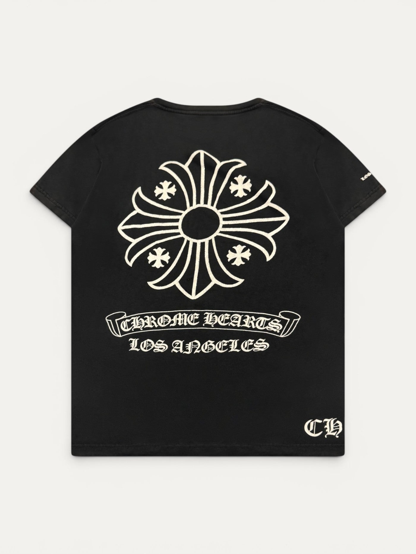 Chrome Hearts Vintage Black Los Angeles Cross Logo Black Tee