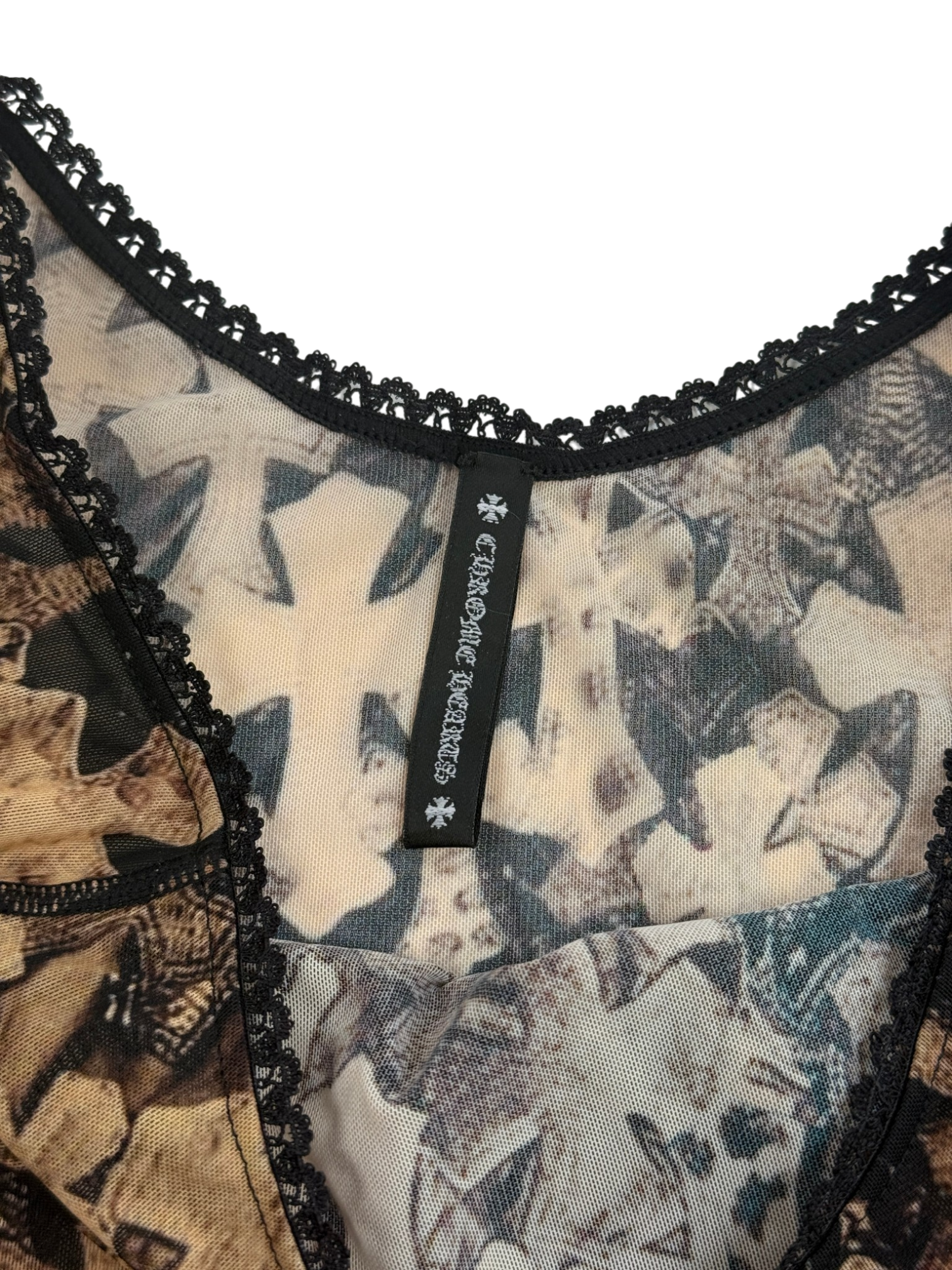 Chrome Hearts Flooded Brown Cross Patch Top
