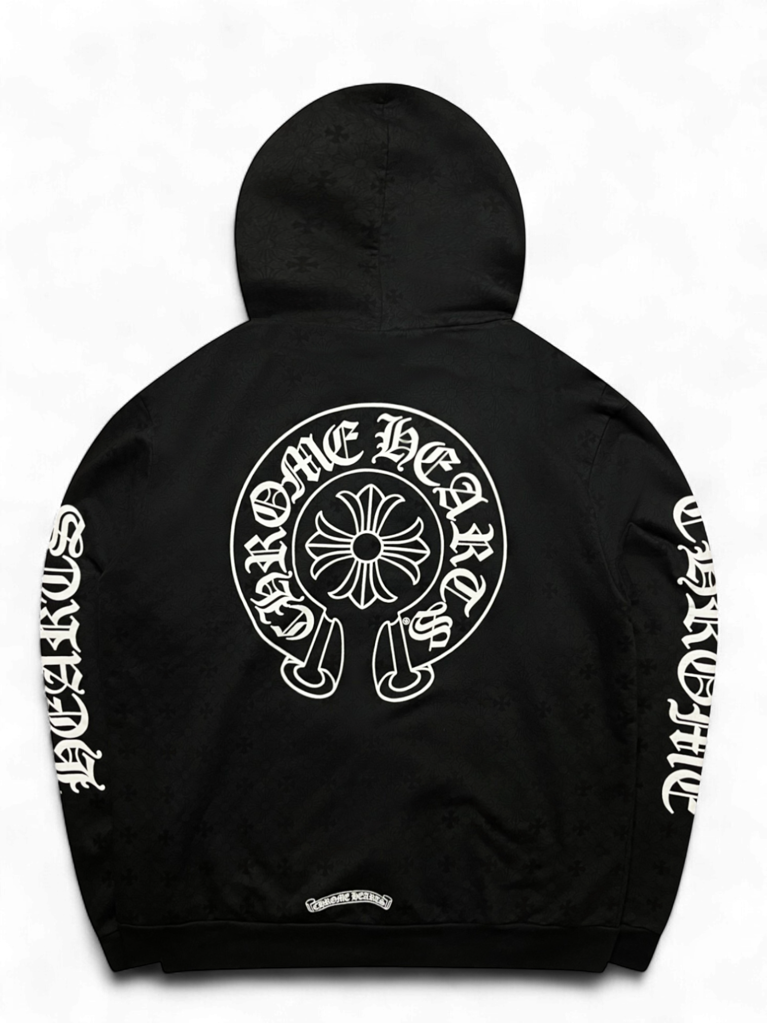 Chrome Hearts Plus Cross Allover Print Horseshoe Logo Hoodie