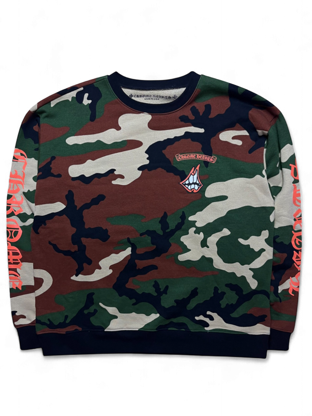 スウェット・トレーナー Chrome Hearts Matty Boy Camo Caution Crewneck Sweatshirt Chrome Hearts Matty Boy Camo Caution Crewneck