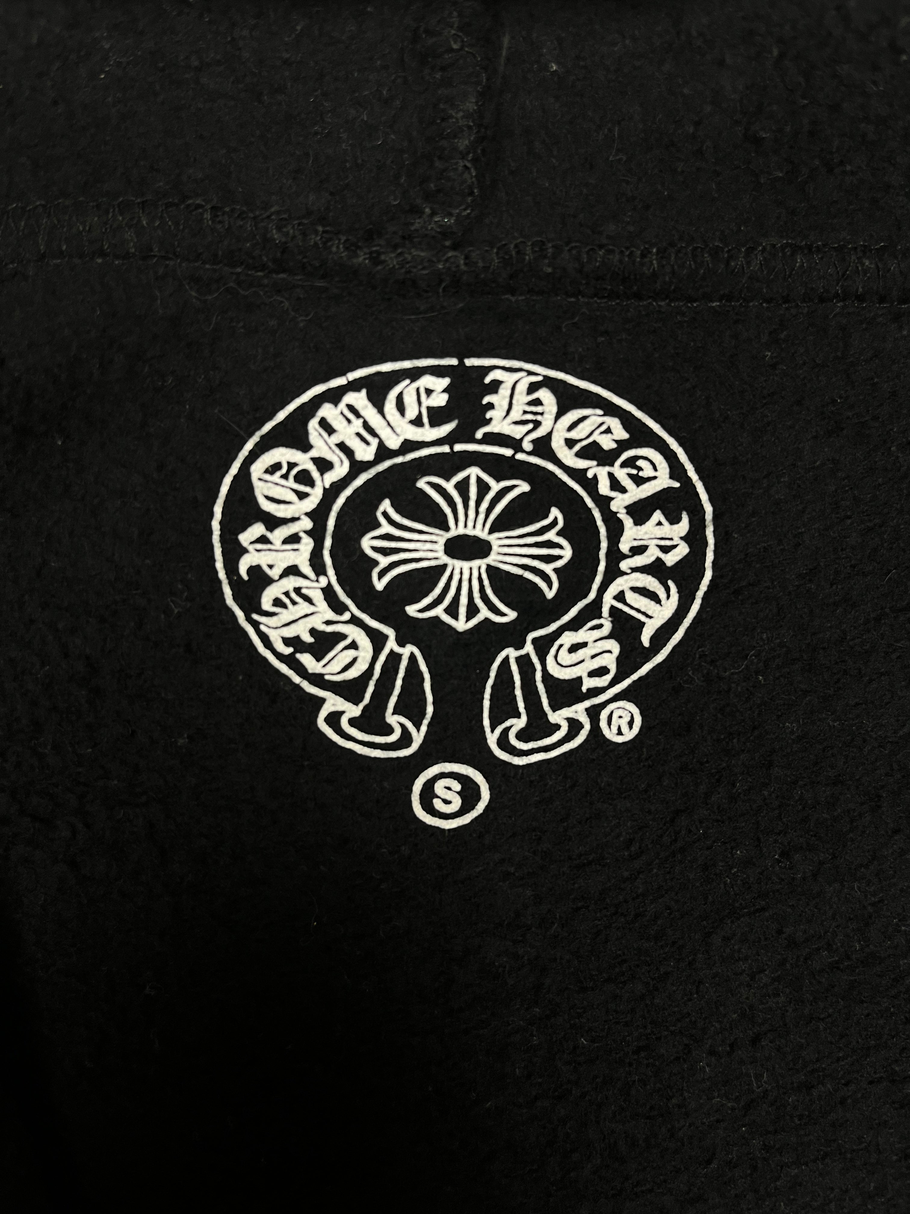 Chrome Hearts Black Cross Spellout Logo Zip Up Hoodie