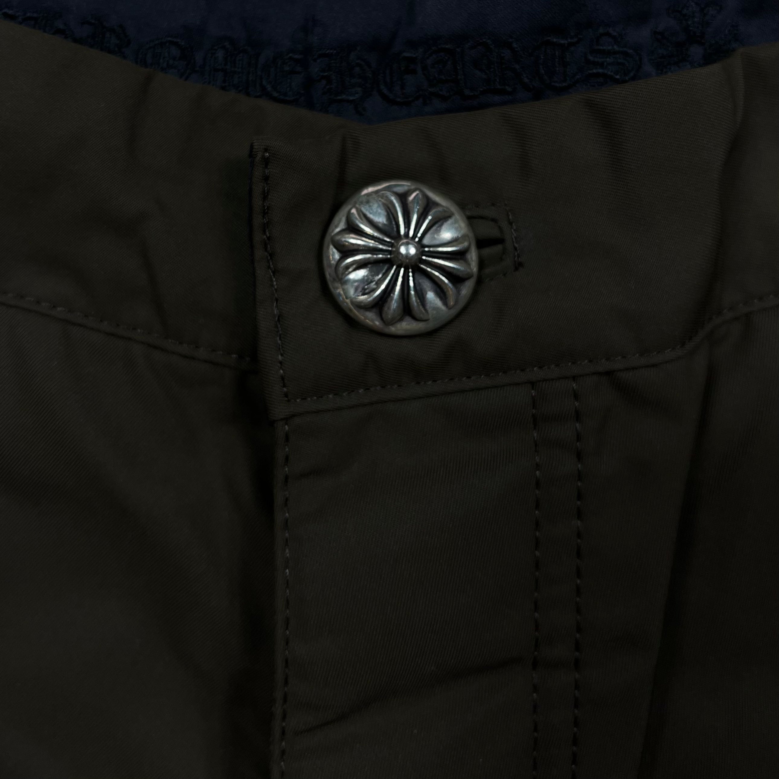 Chrome Hearts Brown Pink Cross Patch Leather Cargo Shorts
