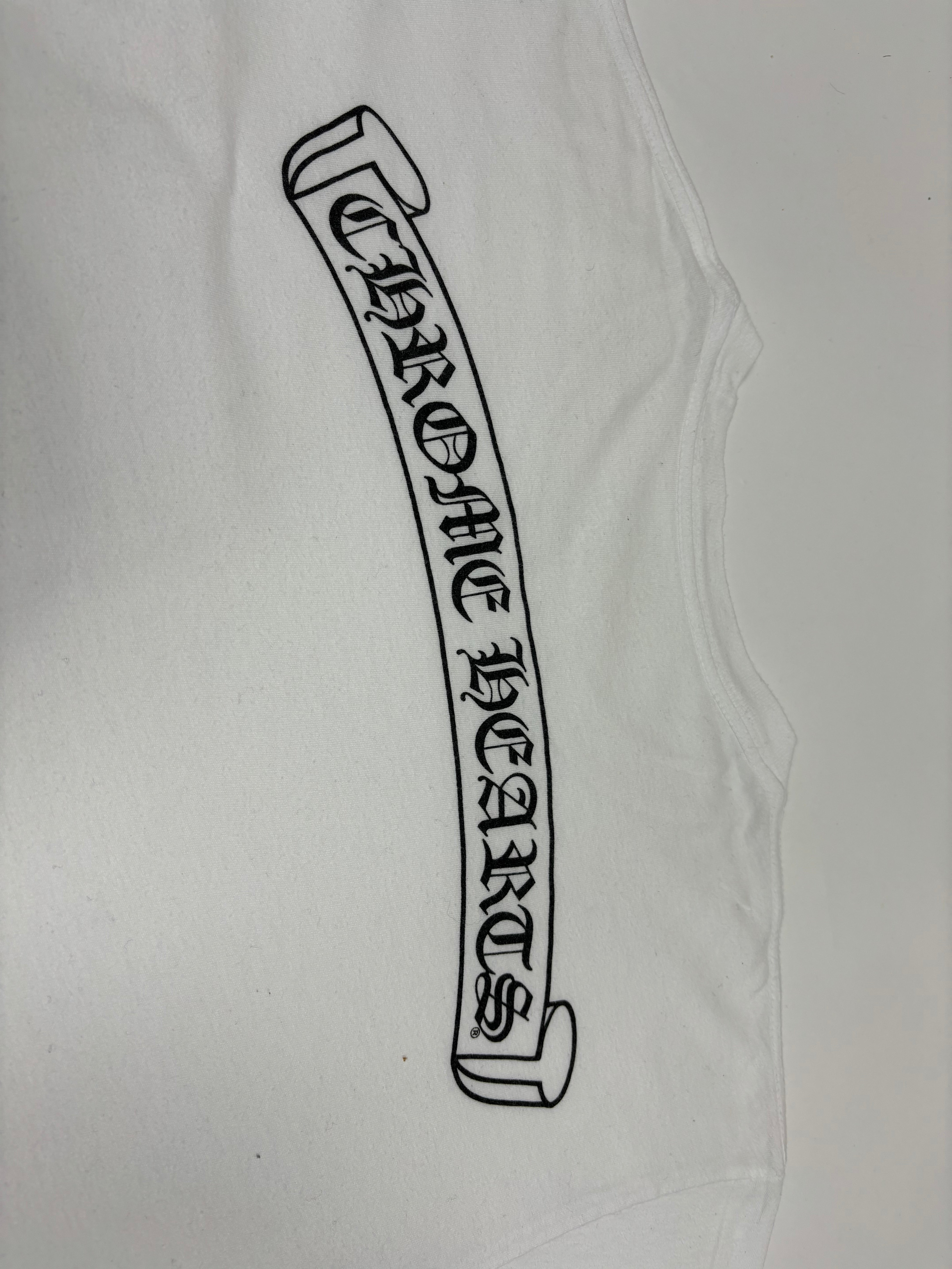 Chrome Hearts White Spellout Logo Tee