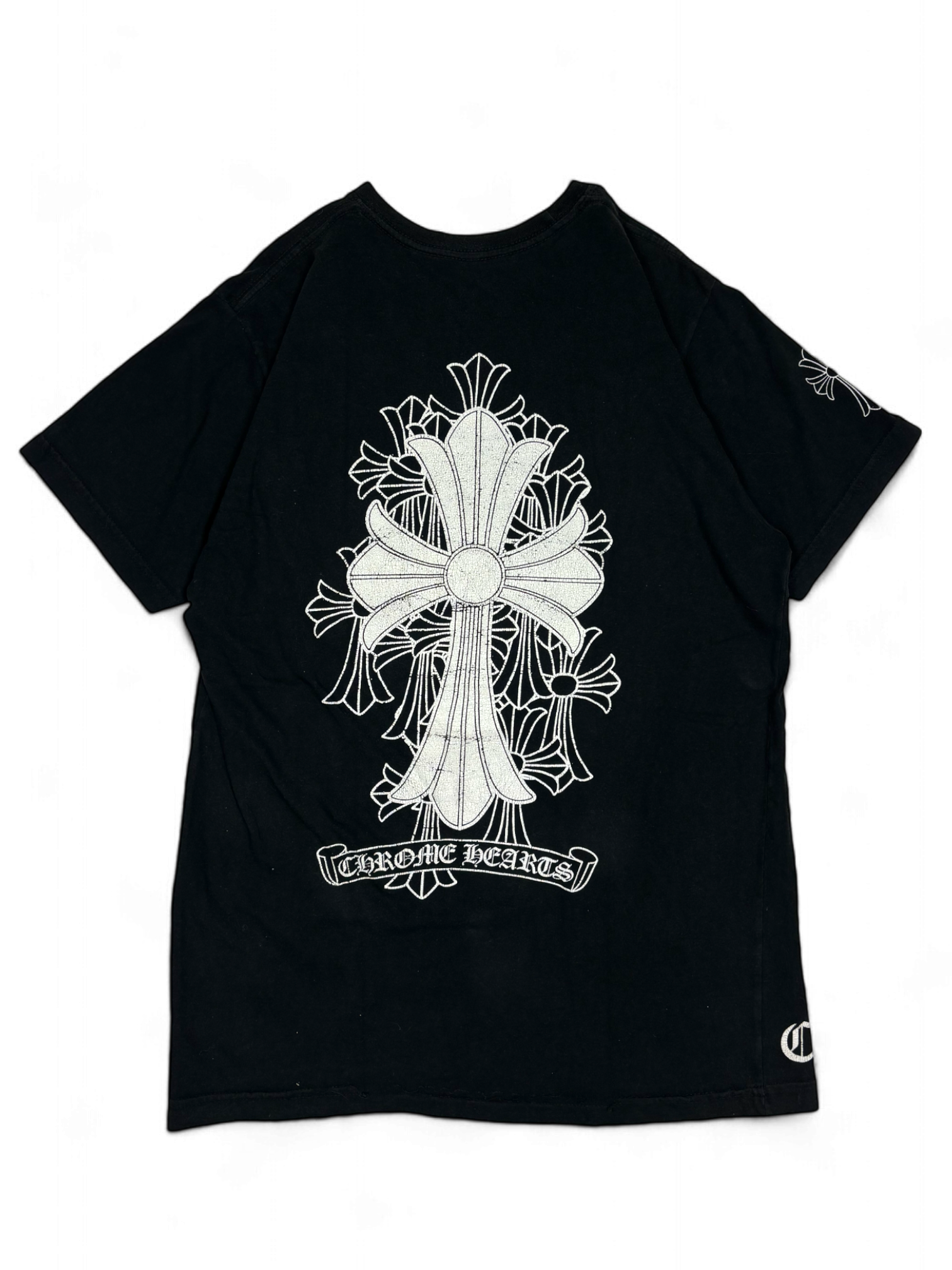 Chrome Hearts Black Cemetery Cross Logo Tee