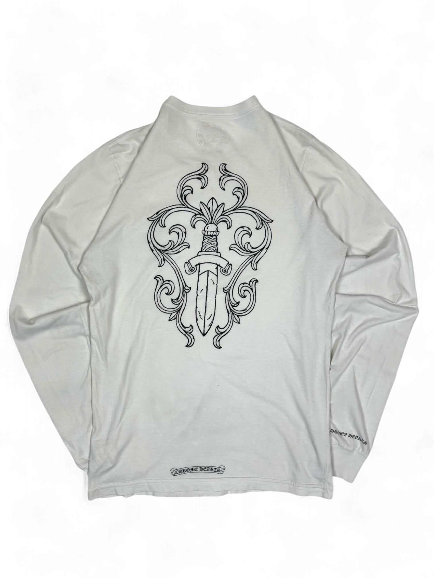 Chrome Hearts Maxfield Los Angeles White Dagger Logo Longsleeve