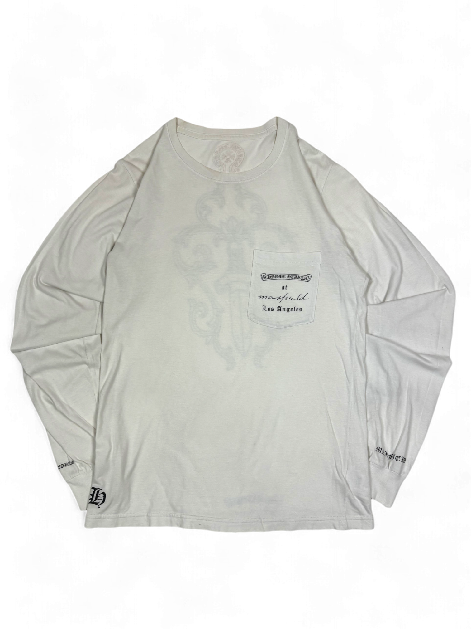 Chrome Hearts Maxfield Los Angeles White Dagger Logo Longsleeve