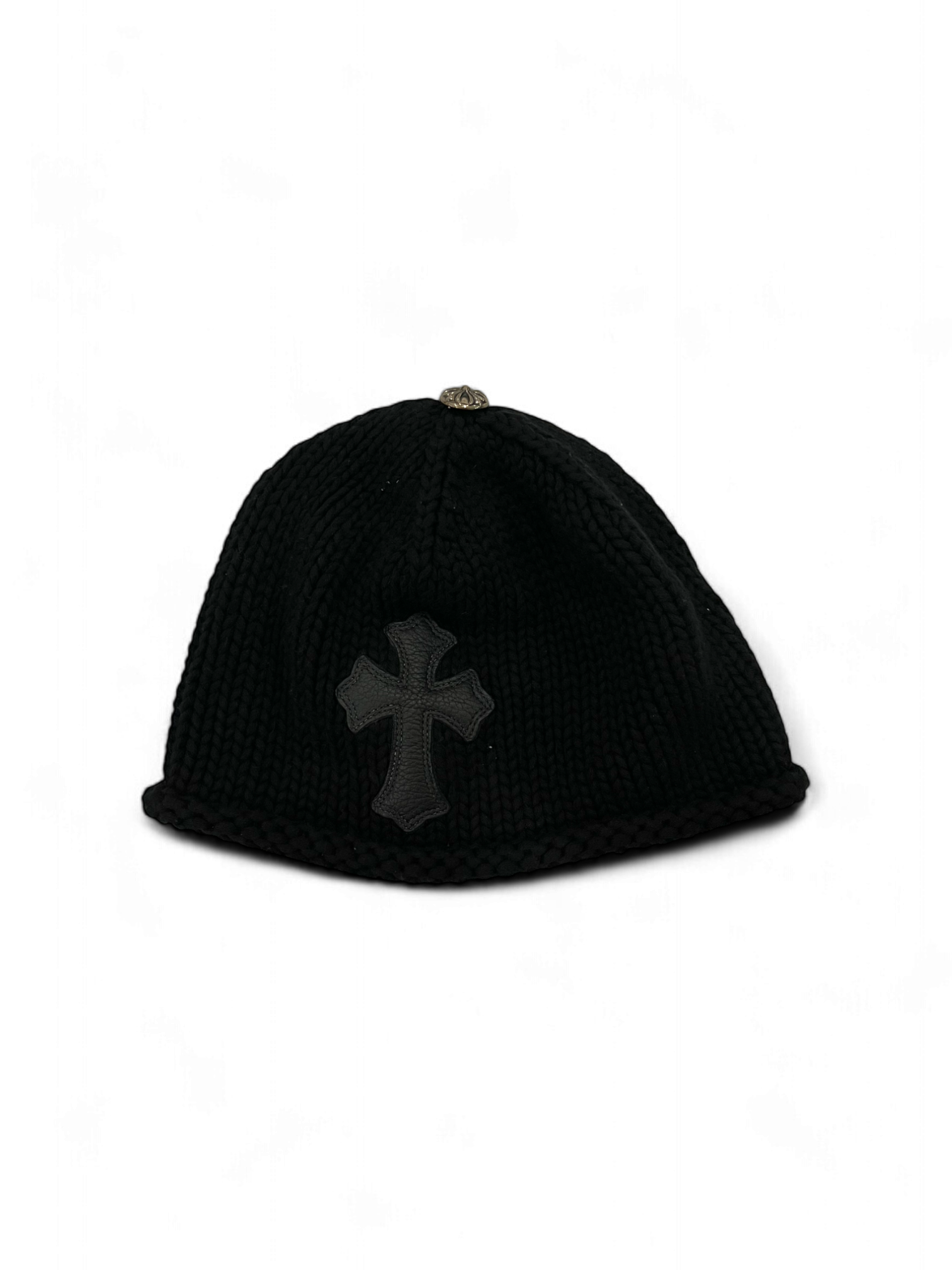 Chrome Hearts Black Cross Patch Wool Beanie