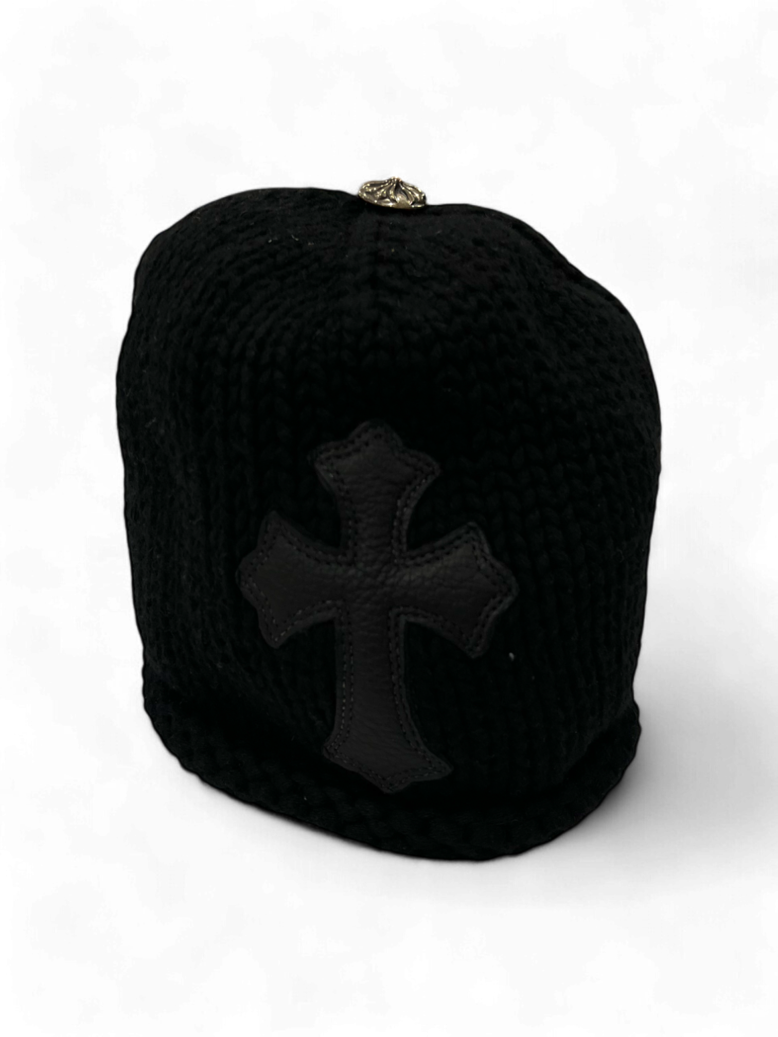 Chrome Hearts Black Cross Patch Wool Beanie