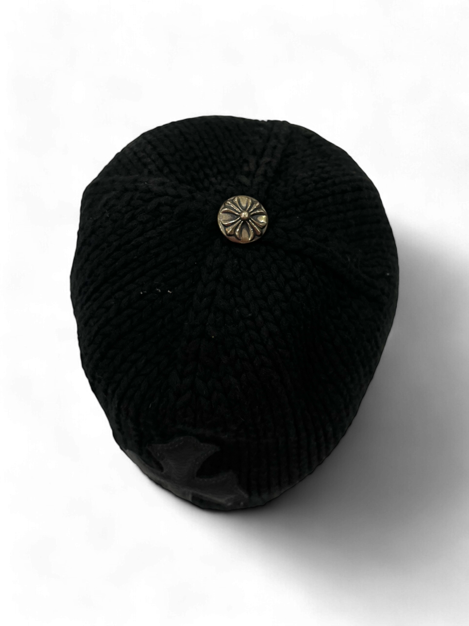 Chrome Hearts Black Cross Patch Wool Beanie