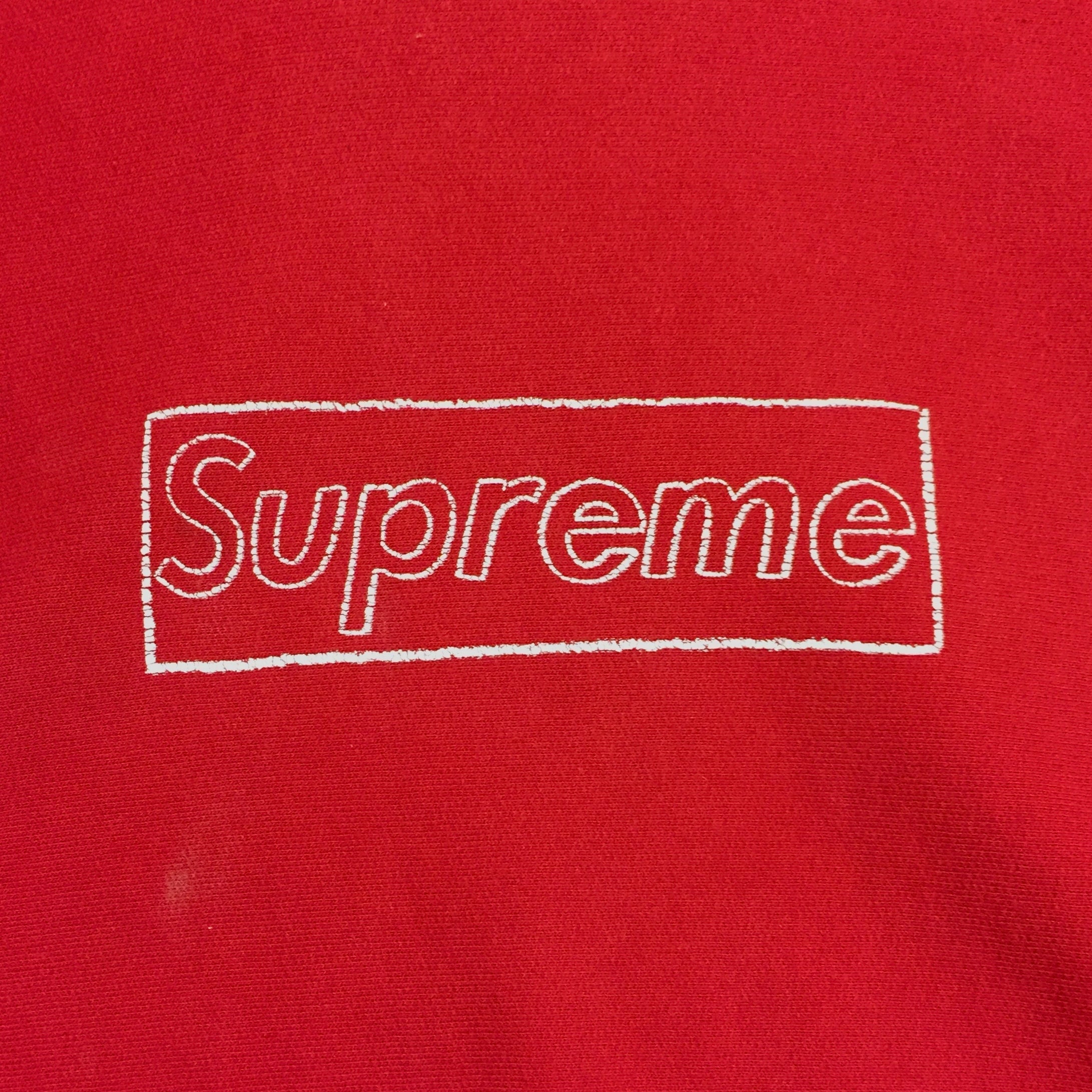 2011 Supreme KAWS Red Box Logo Hoodie