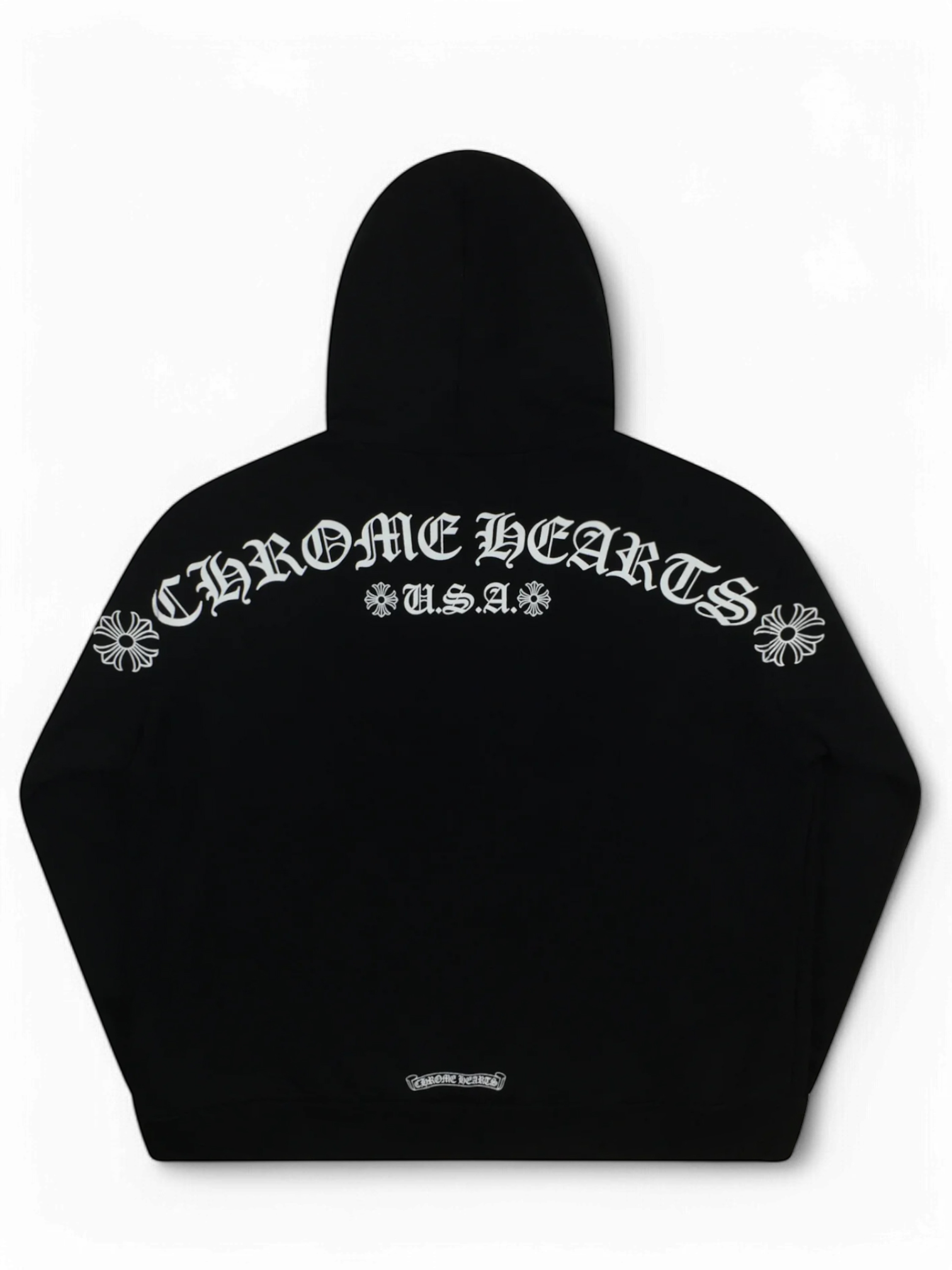 Chrome Hearts Black Spellout Vertical Logo Hoodie