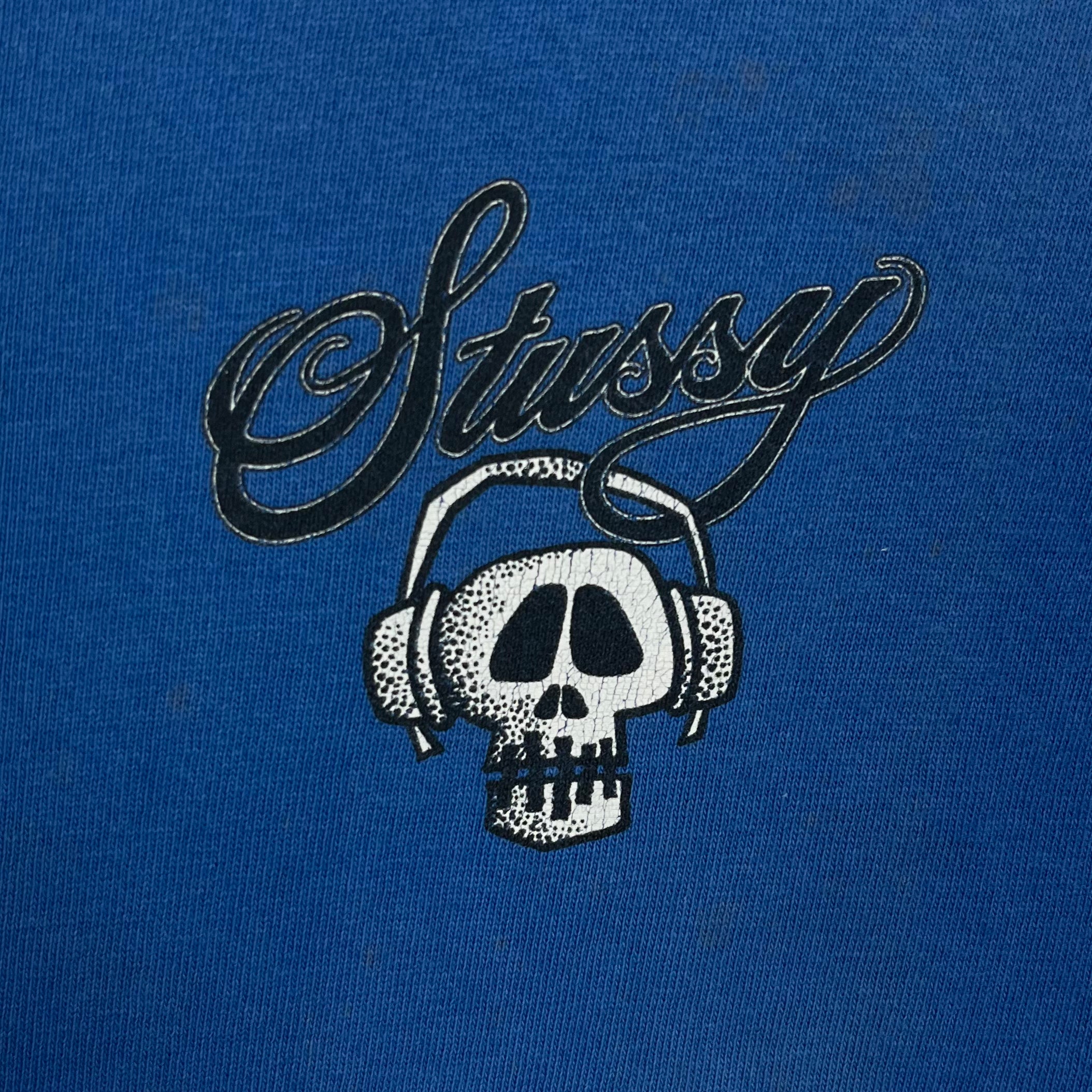 Stüssy Vintage Blue Skull Logo Tee