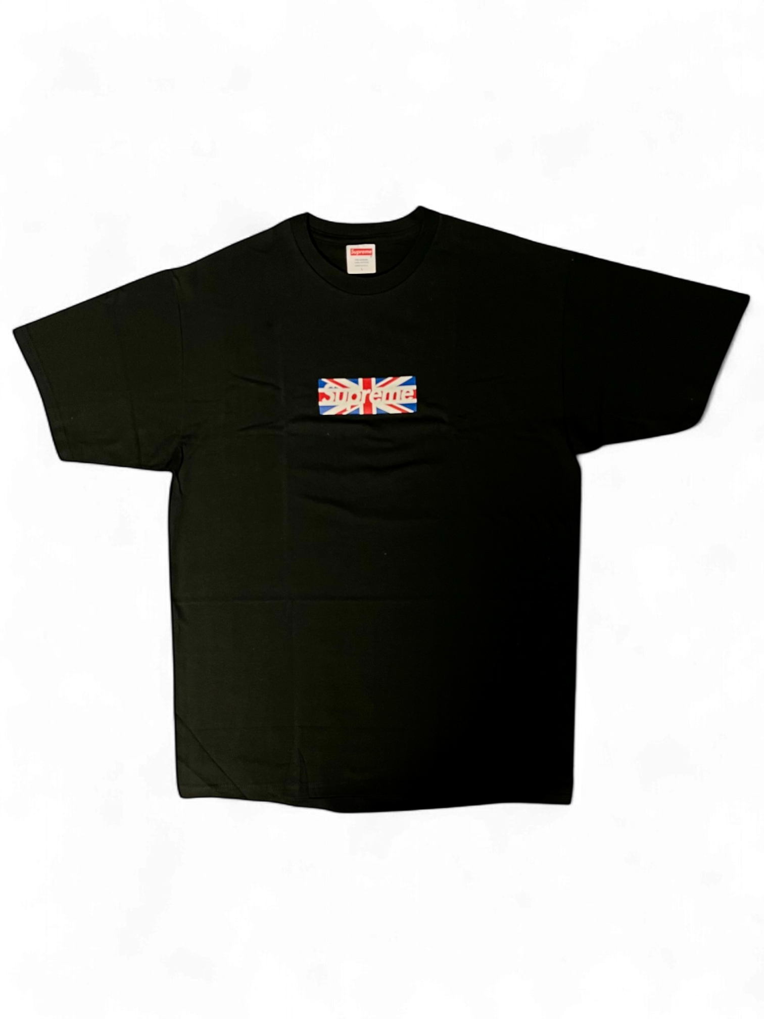 2011 Supreme Unreleased Black Union Jack London Store Opening Box Logo Tee Sample