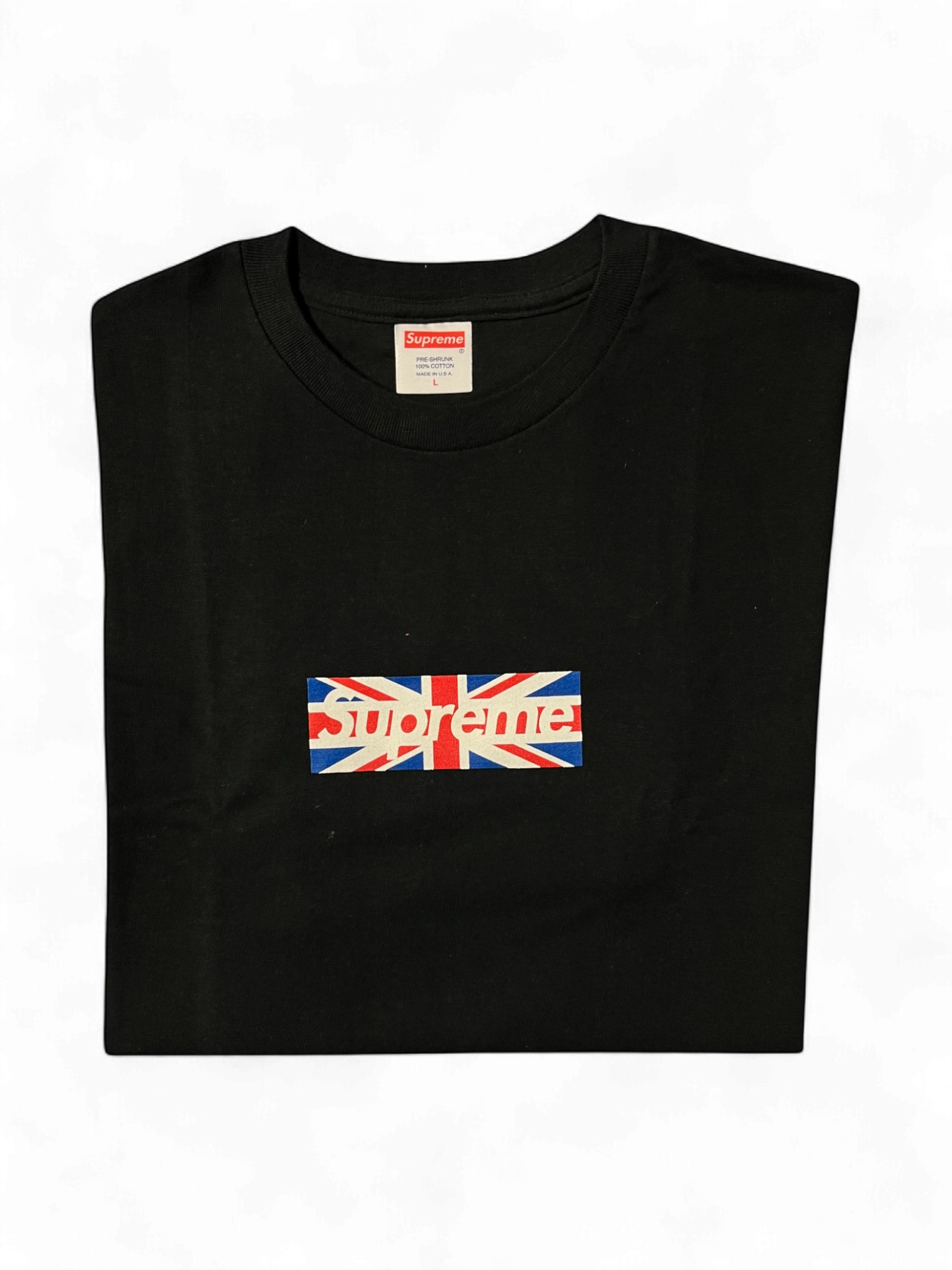 2011 Supreme Unreleased Black Union Jack London Store Opening Box Logo Tee Sample
