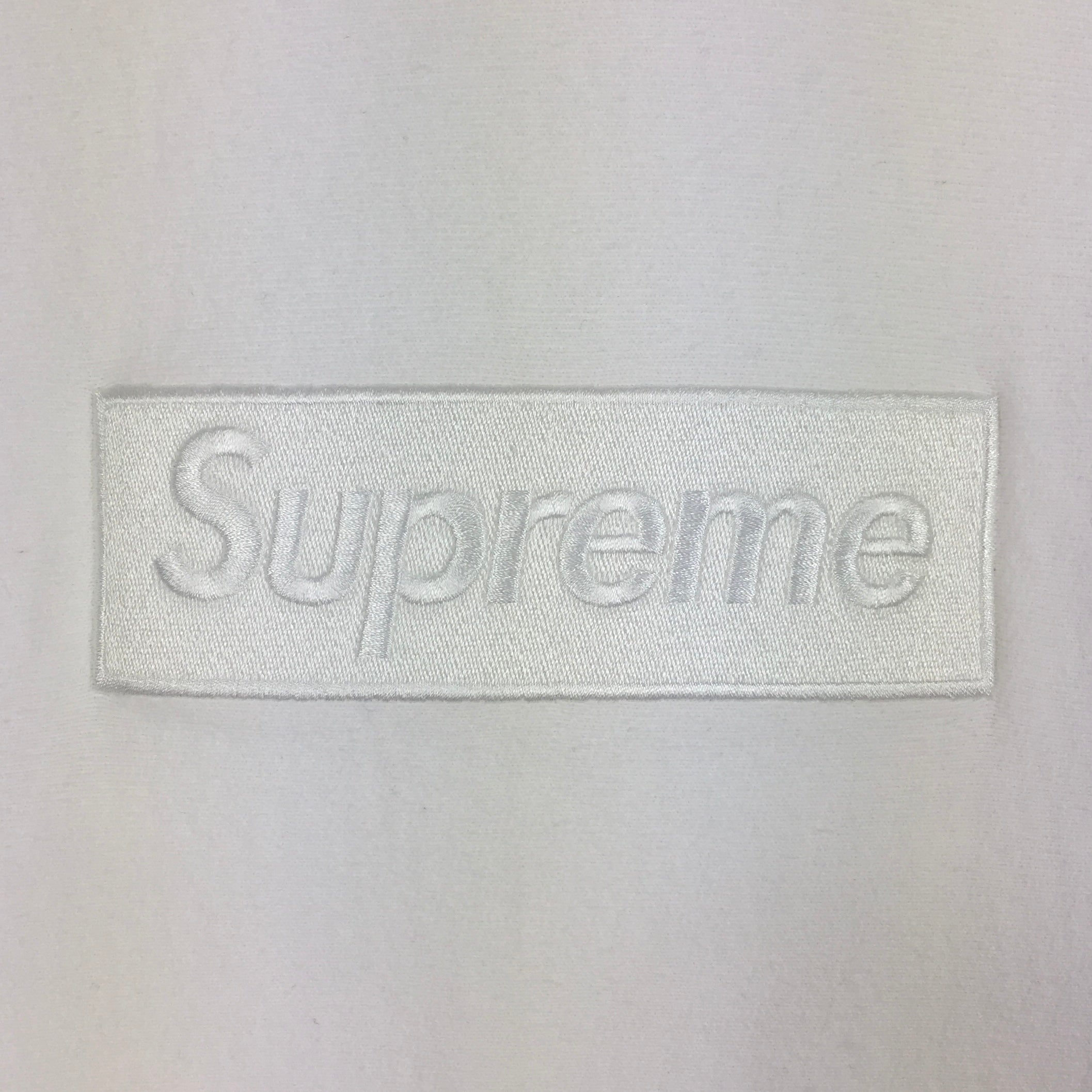2014 Supreme White Tonal Box Logo Hoodie