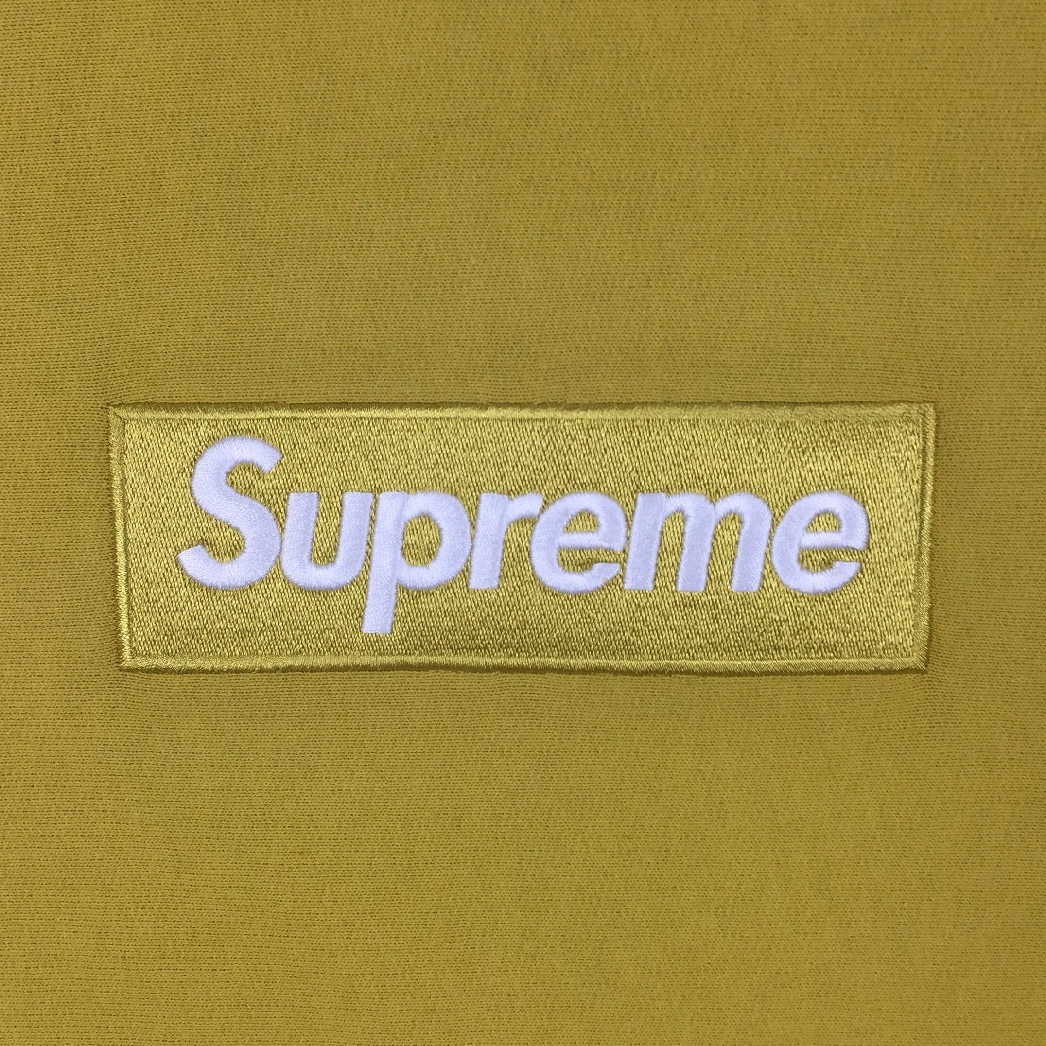 2018 Supreme Mustard Box Logo Crewneck
